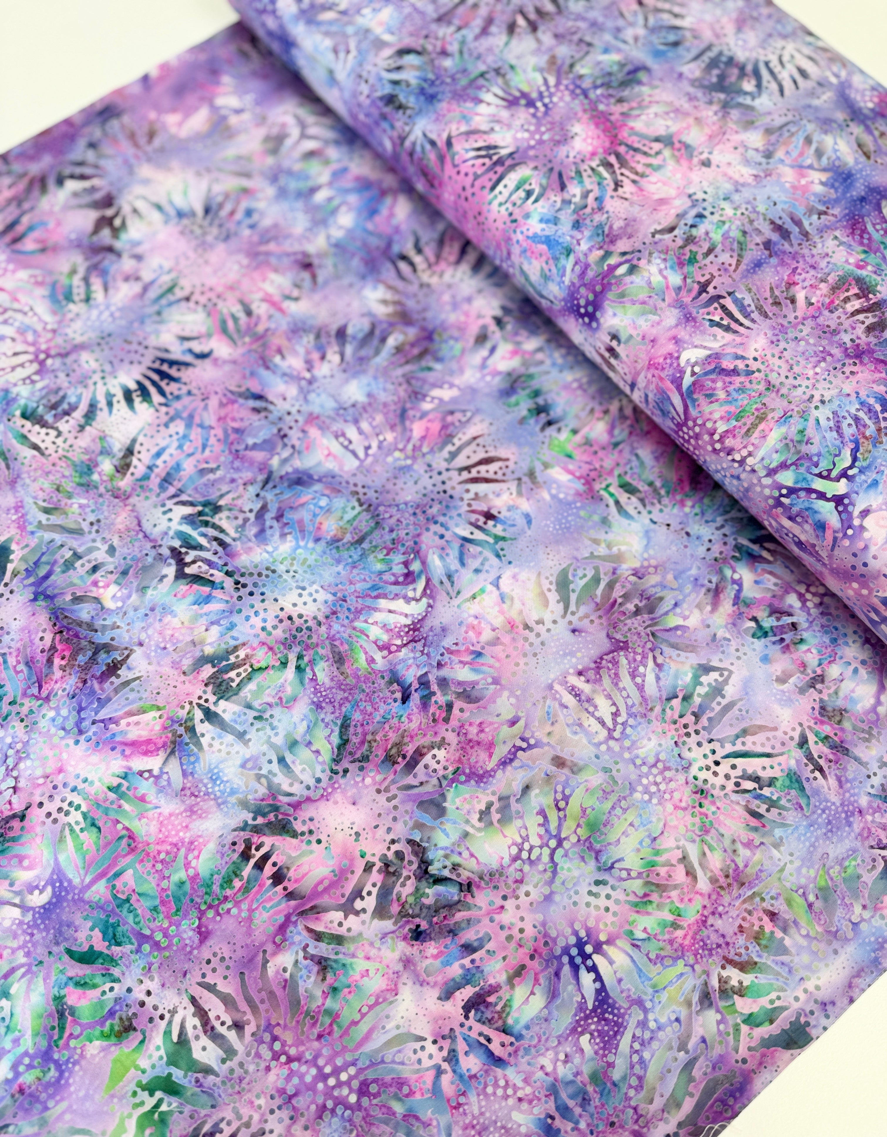 Bali Chops Sunflower Tupelo Batik Fabric by Hoffman – hand-dyed cotton