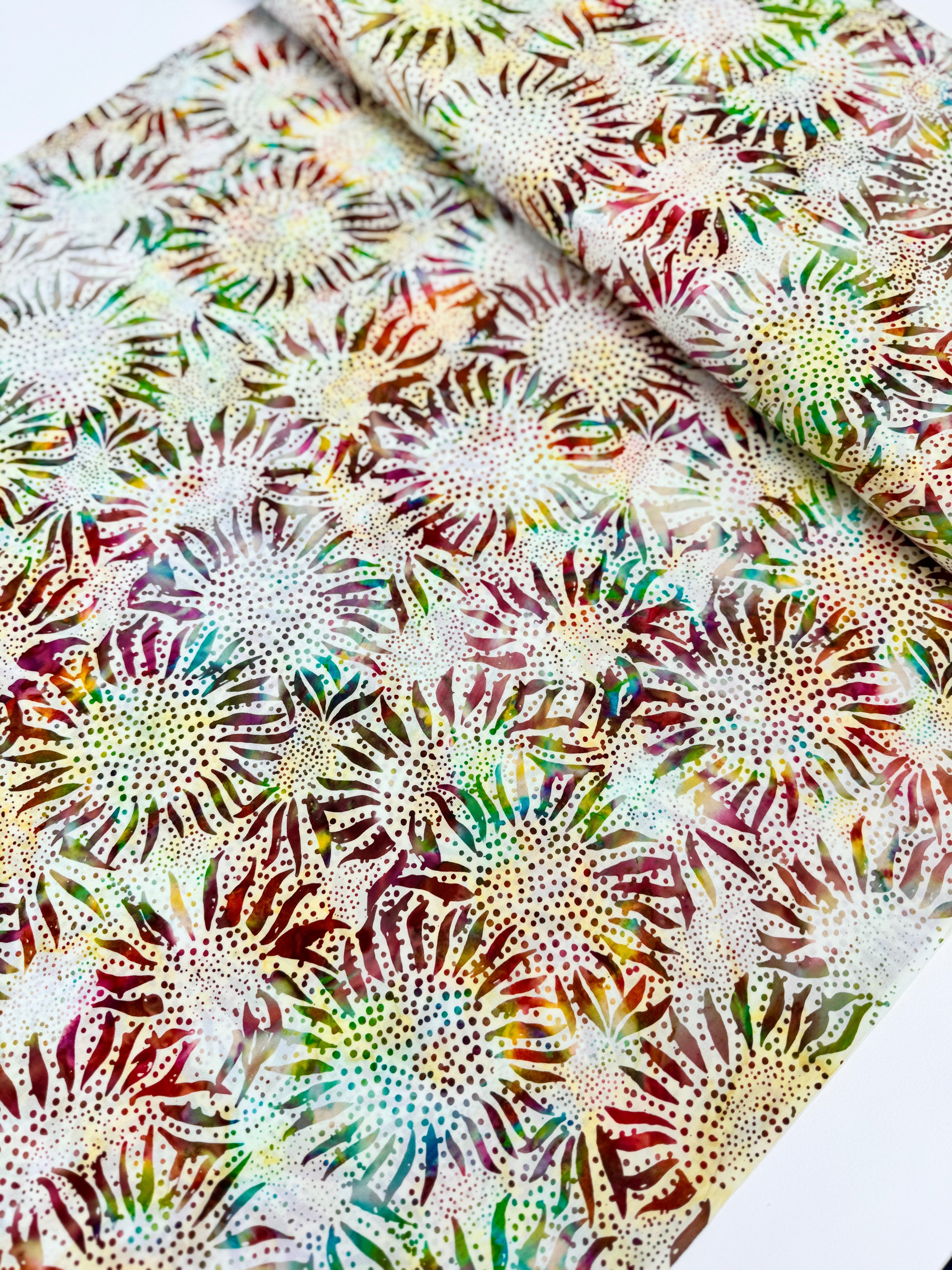 Sunflower Woodstock Batik Fabric - Bali Chop by Hoffman Fabrics