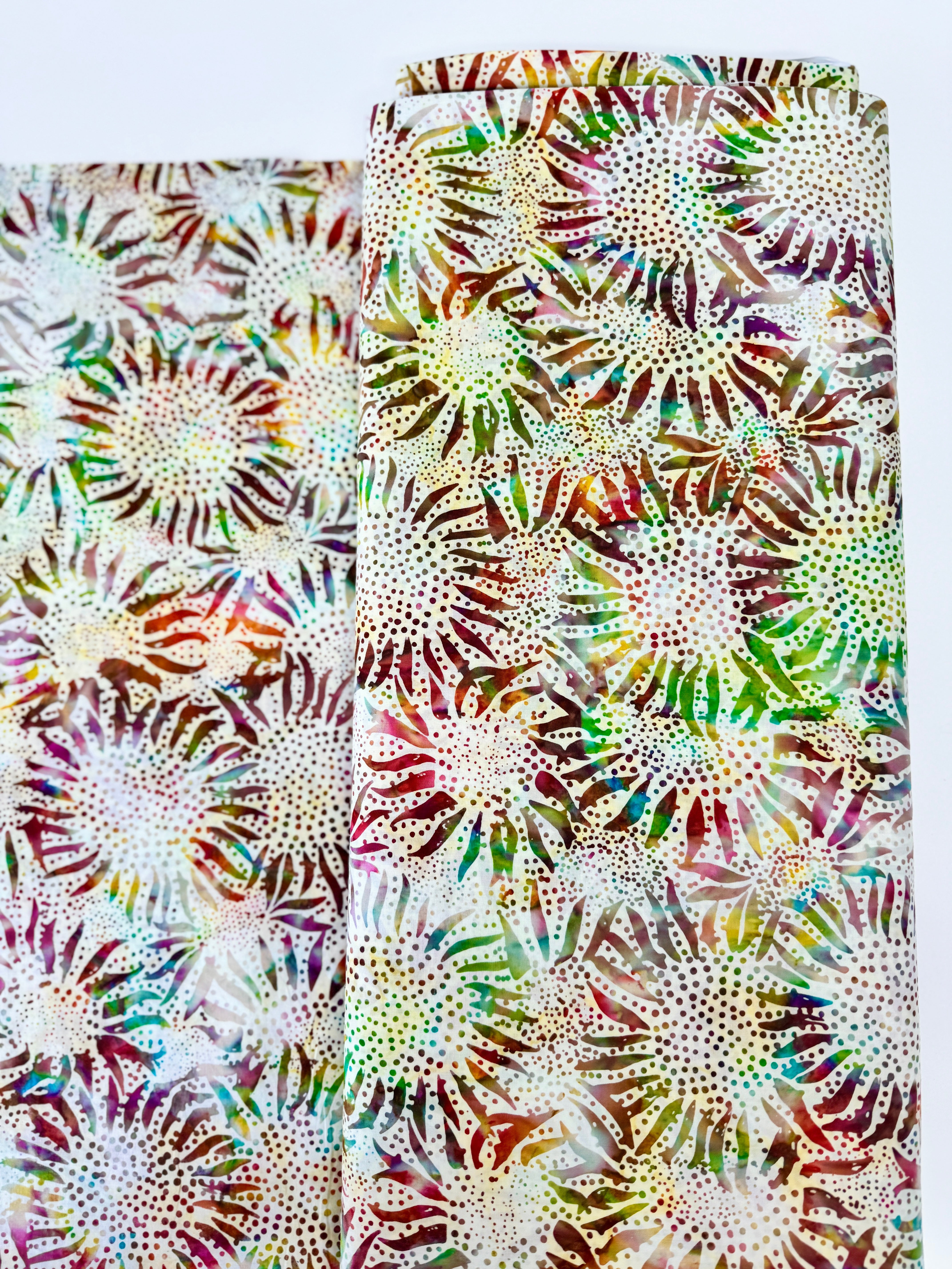 Sunflower Woodstock Batik Fabric - Bali Chop by Hoffman Fabrics