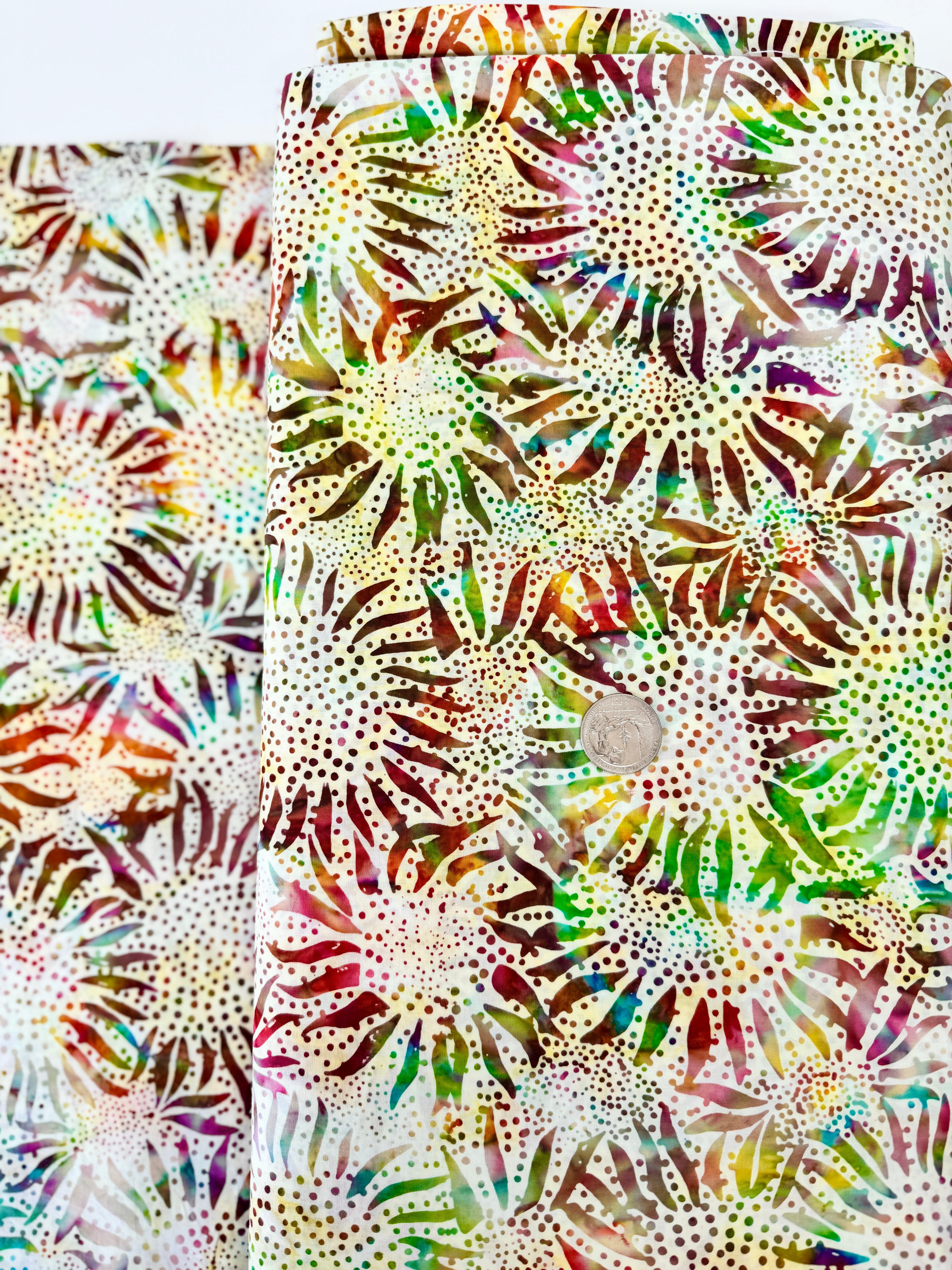 Sunflower Woodstock Batik Fabric - Bali Chop by Hoffman Fabrics