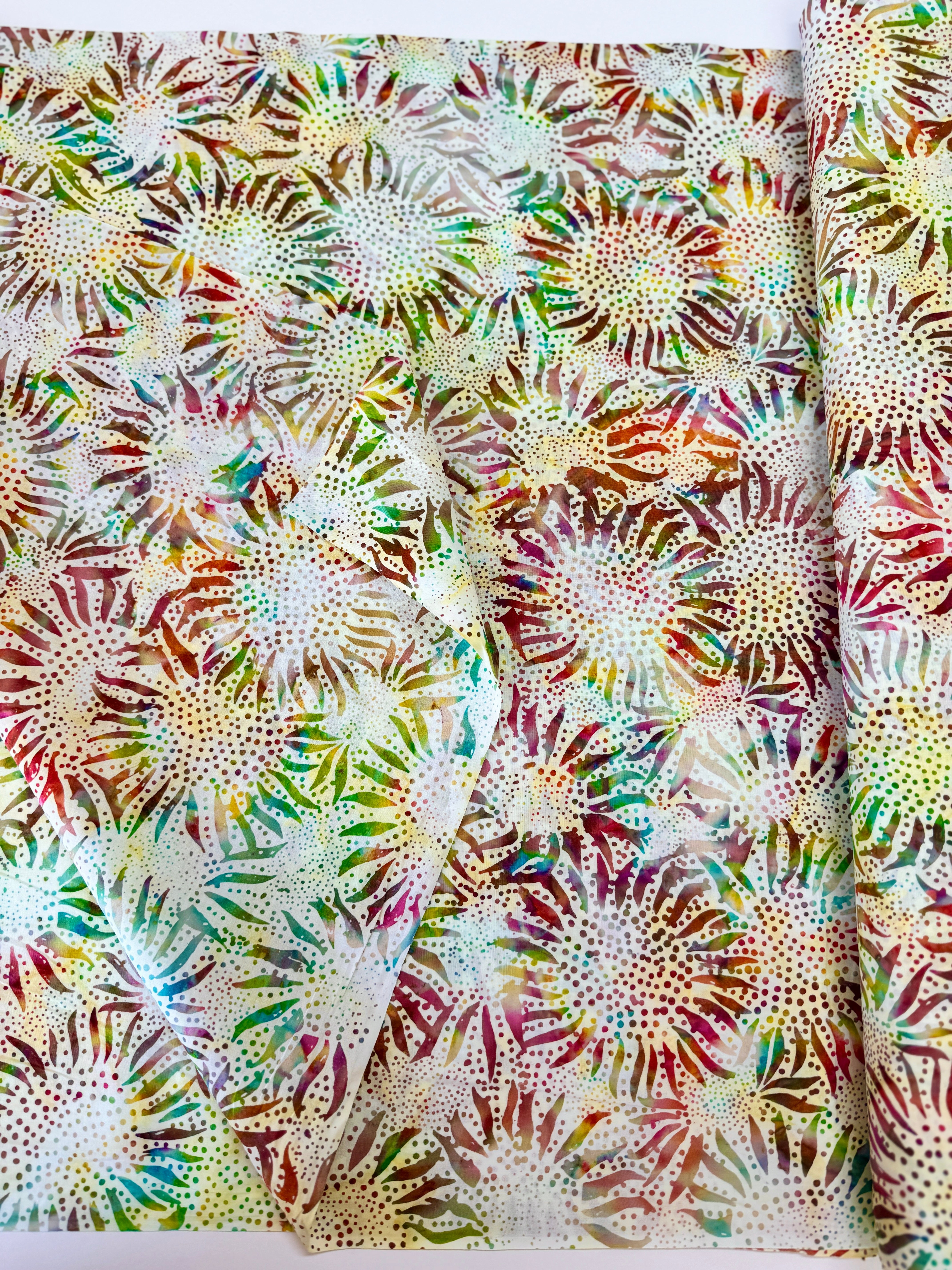 Sunflower Woodstock Batik Fabric - Bali Chop by Hoffman Fabrics