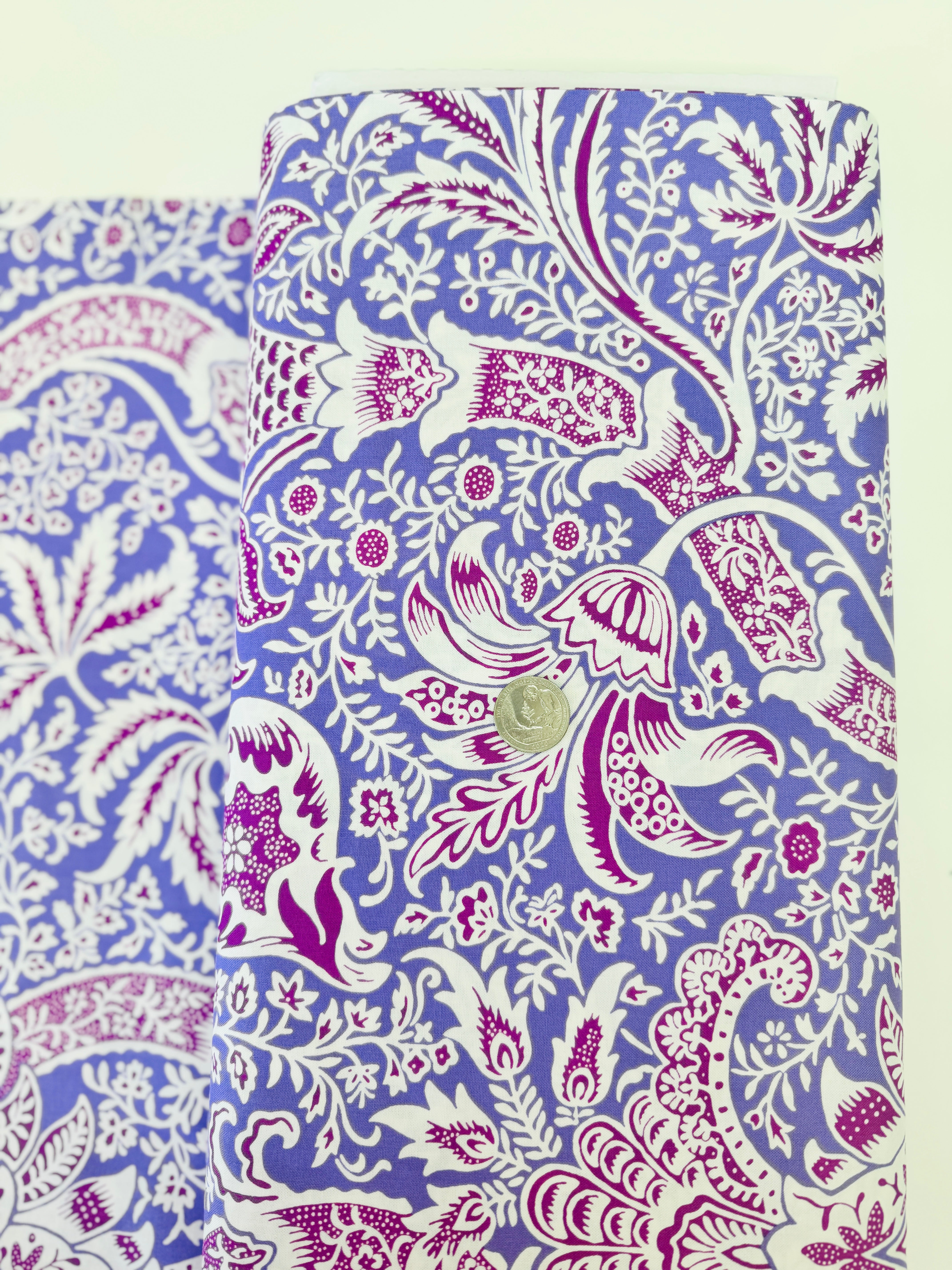 Indian Lavender Fabric by Kaffe Fassett & Morris & Co | Free Spirit Fabrics