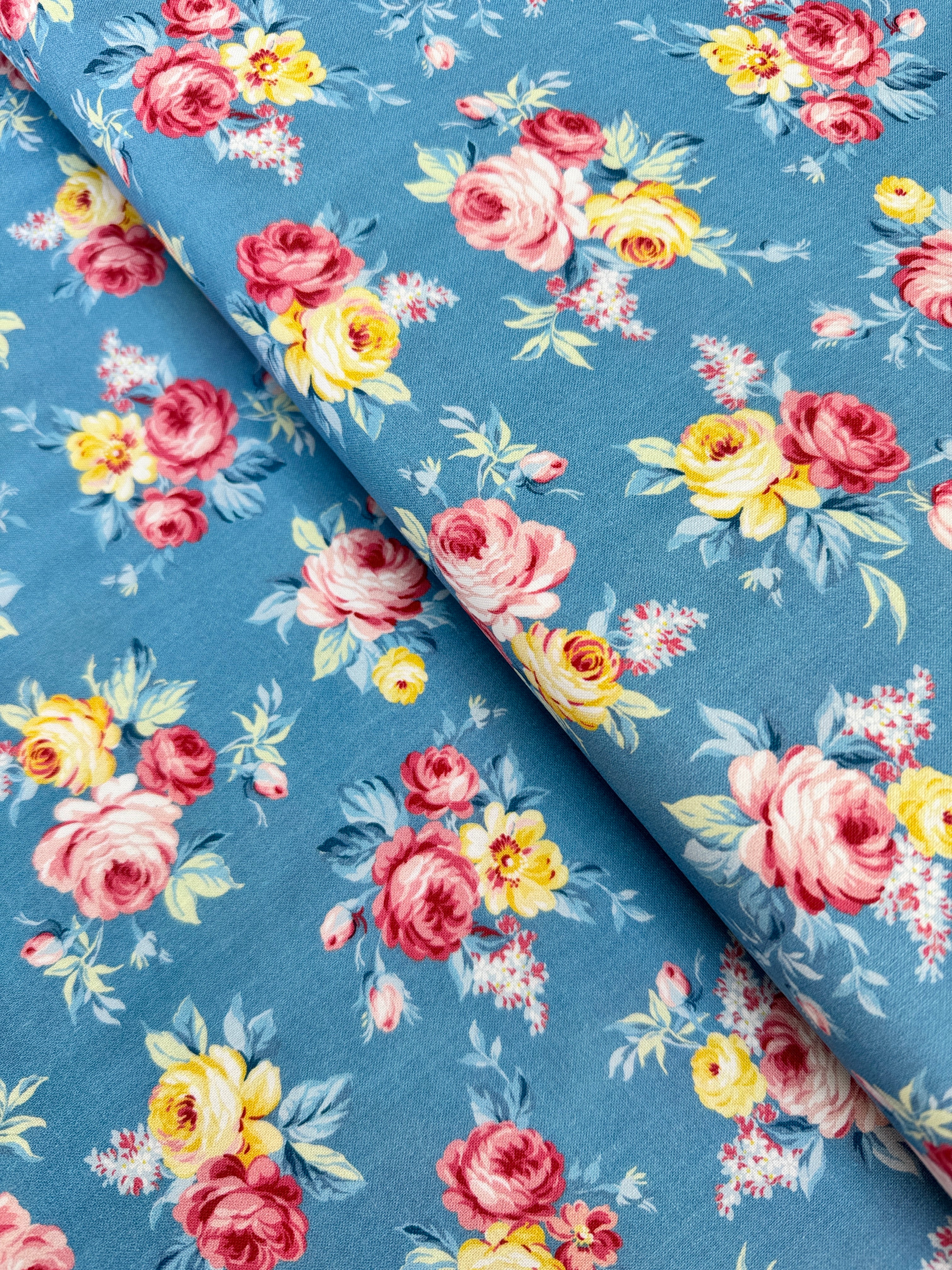 Country Cottage - Locally Grown Blue Yardage