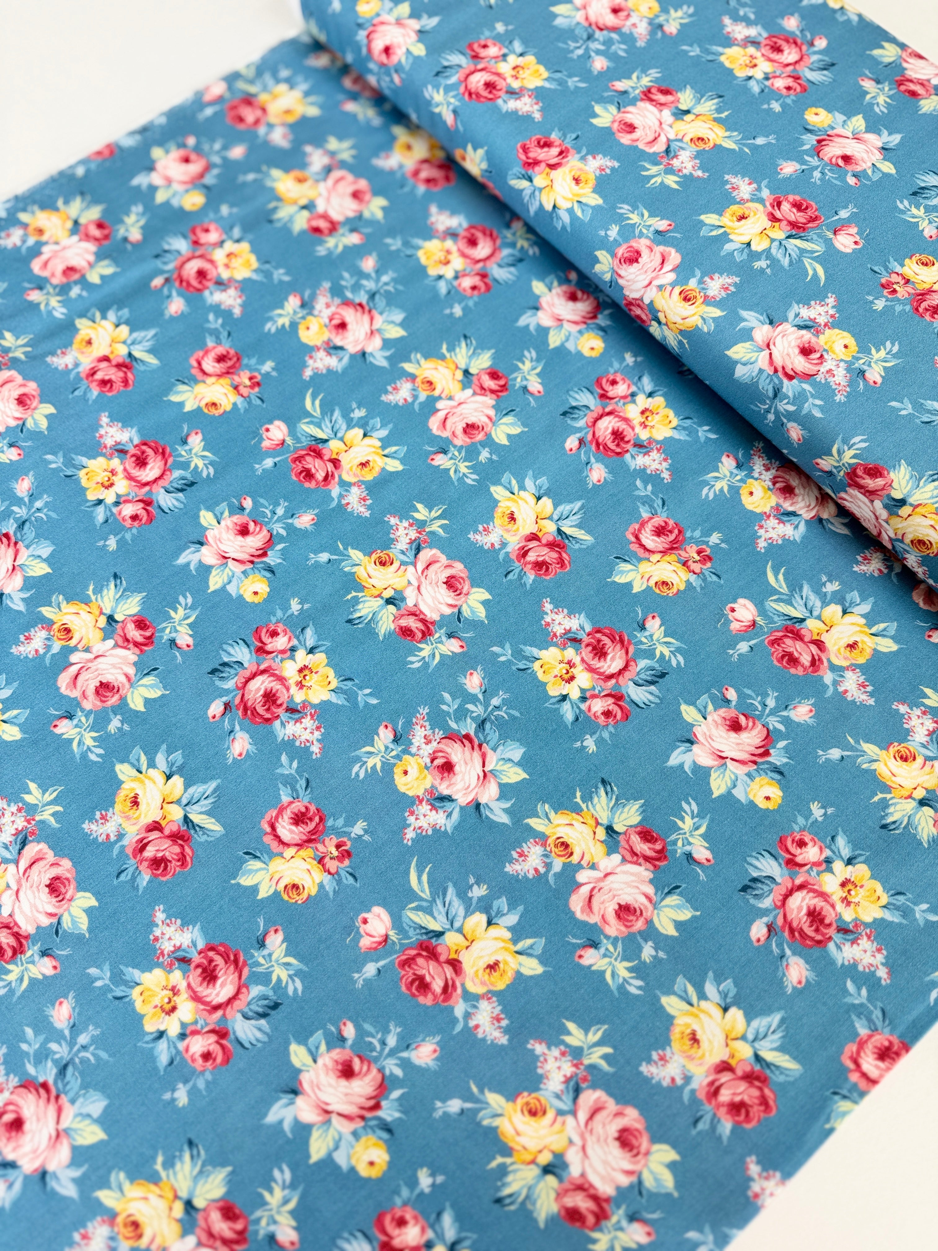 Country Cottage - Locally Grown Blue Yardage