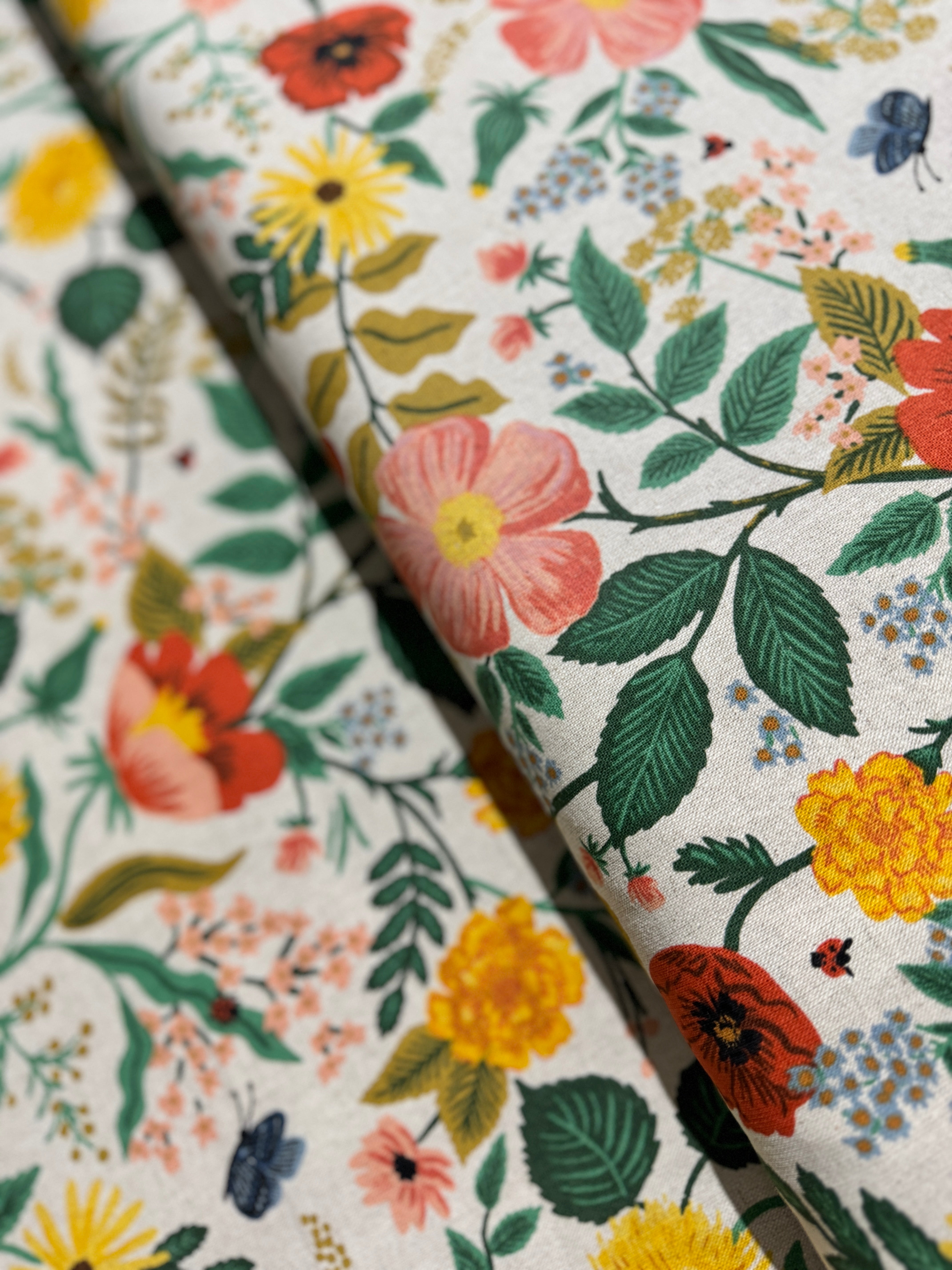 Camont - Poppy Fields - Natural Unbleached Canvas Yardage