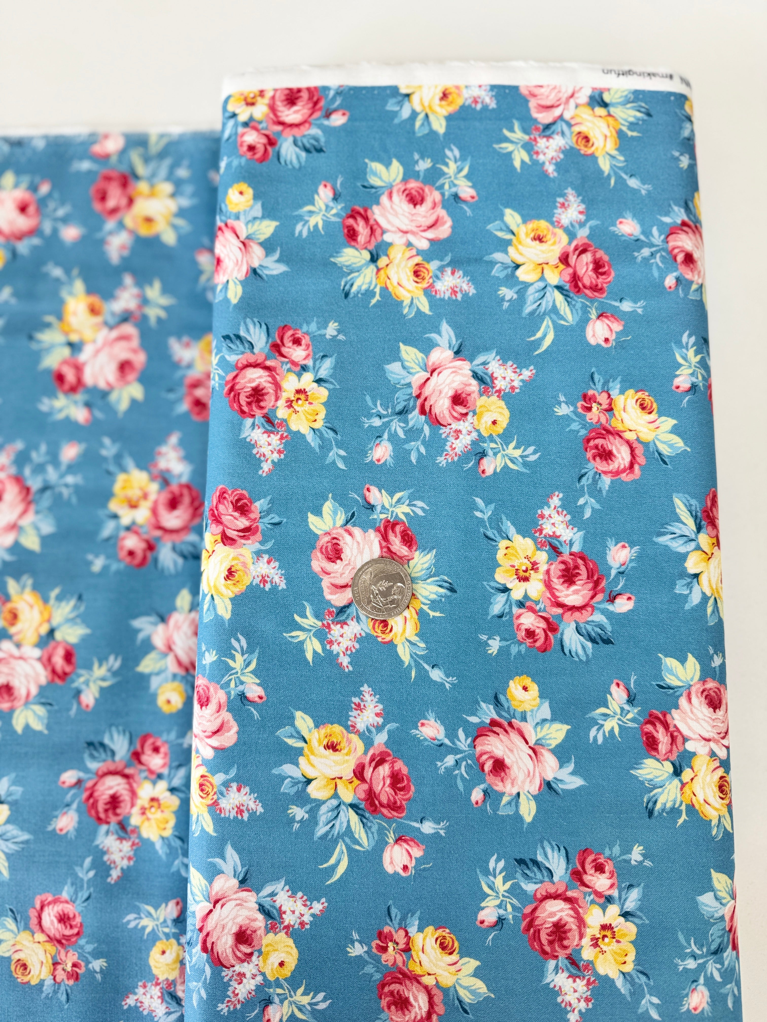 Country Cottage - Locally Grown Blue Yardage