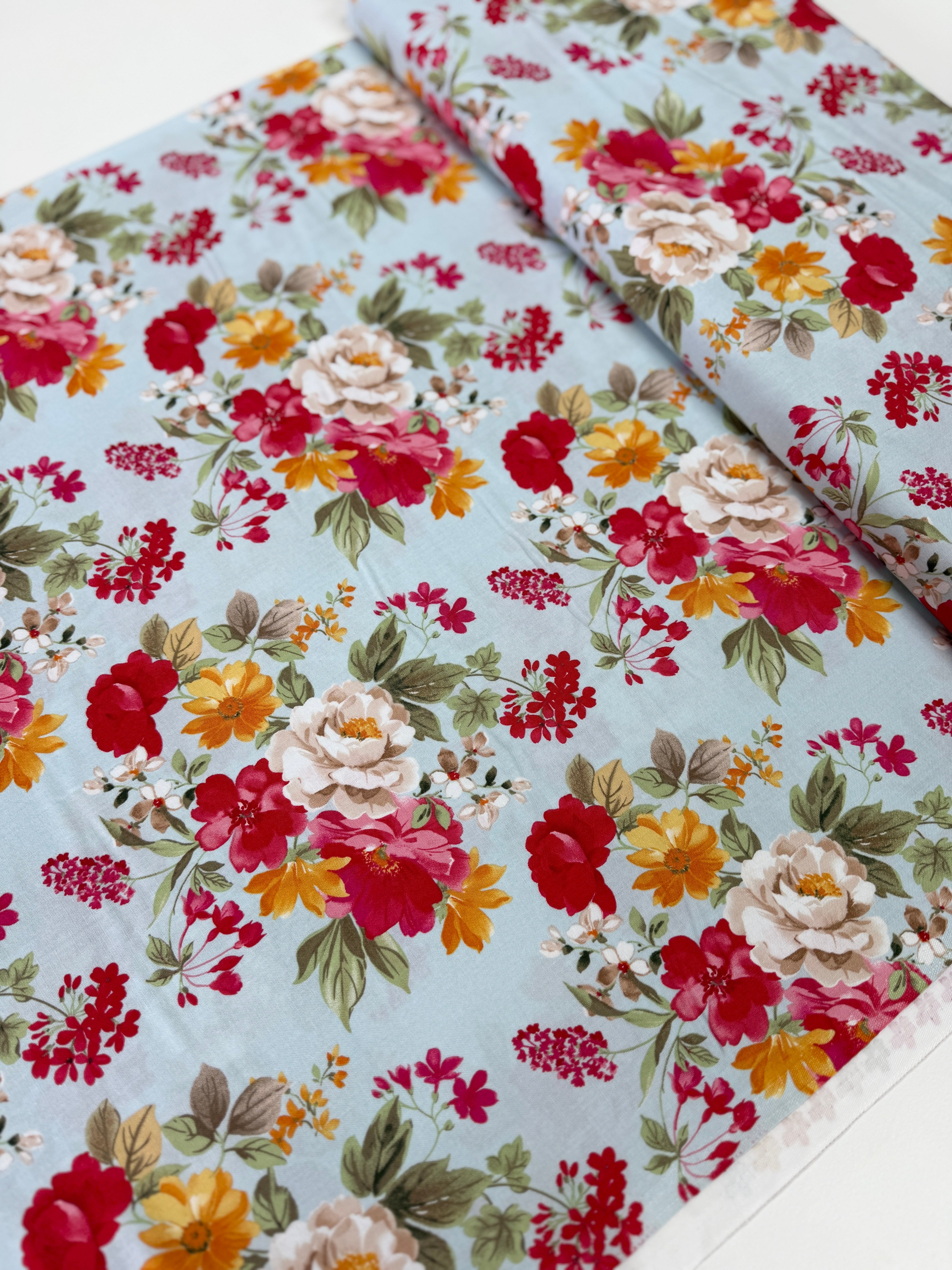 Farmhouse Floral - Blue Farmhouse Main Yardage