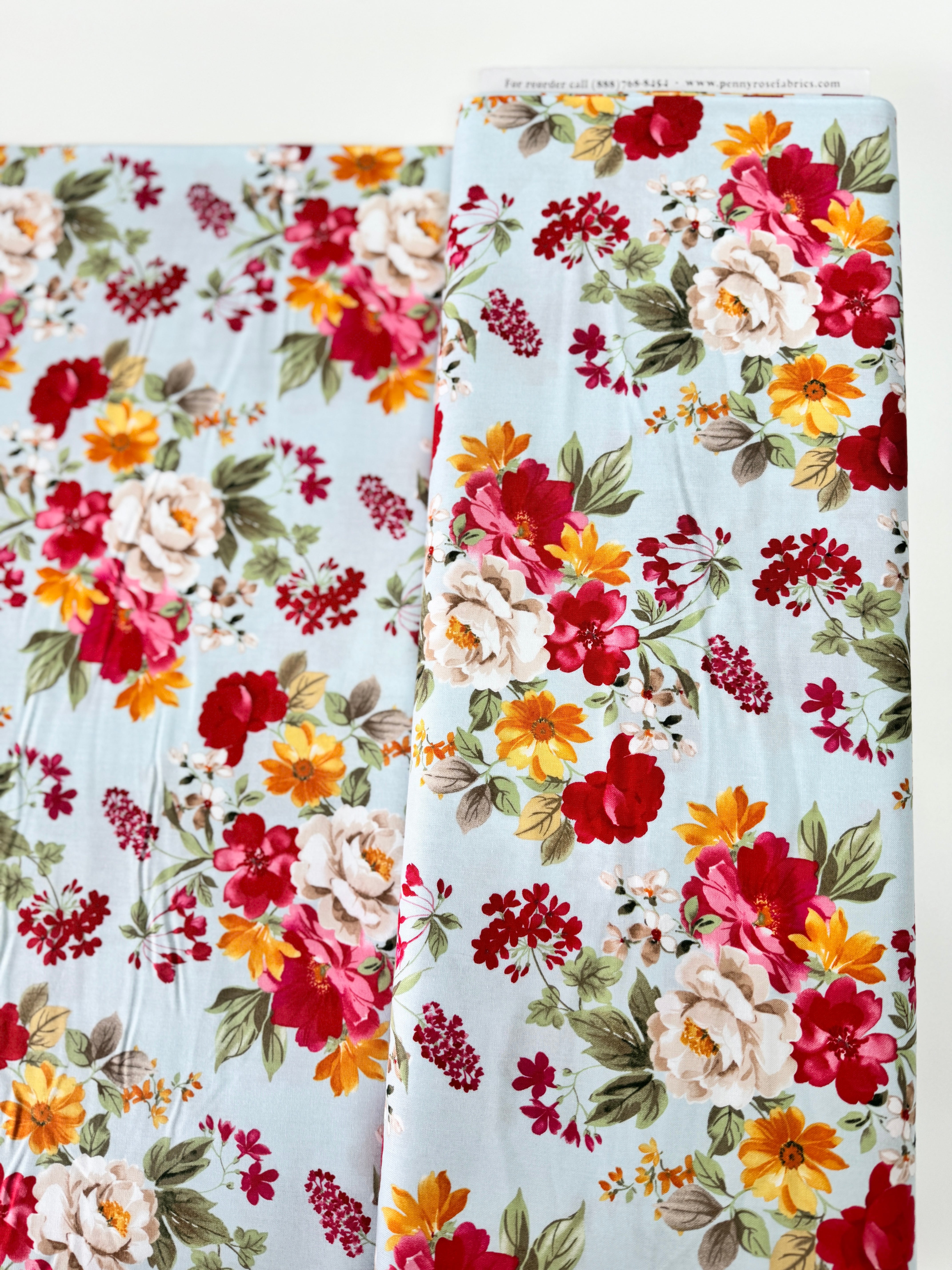 Farmhouse Floral - Blue Farmhouse Main Yardage