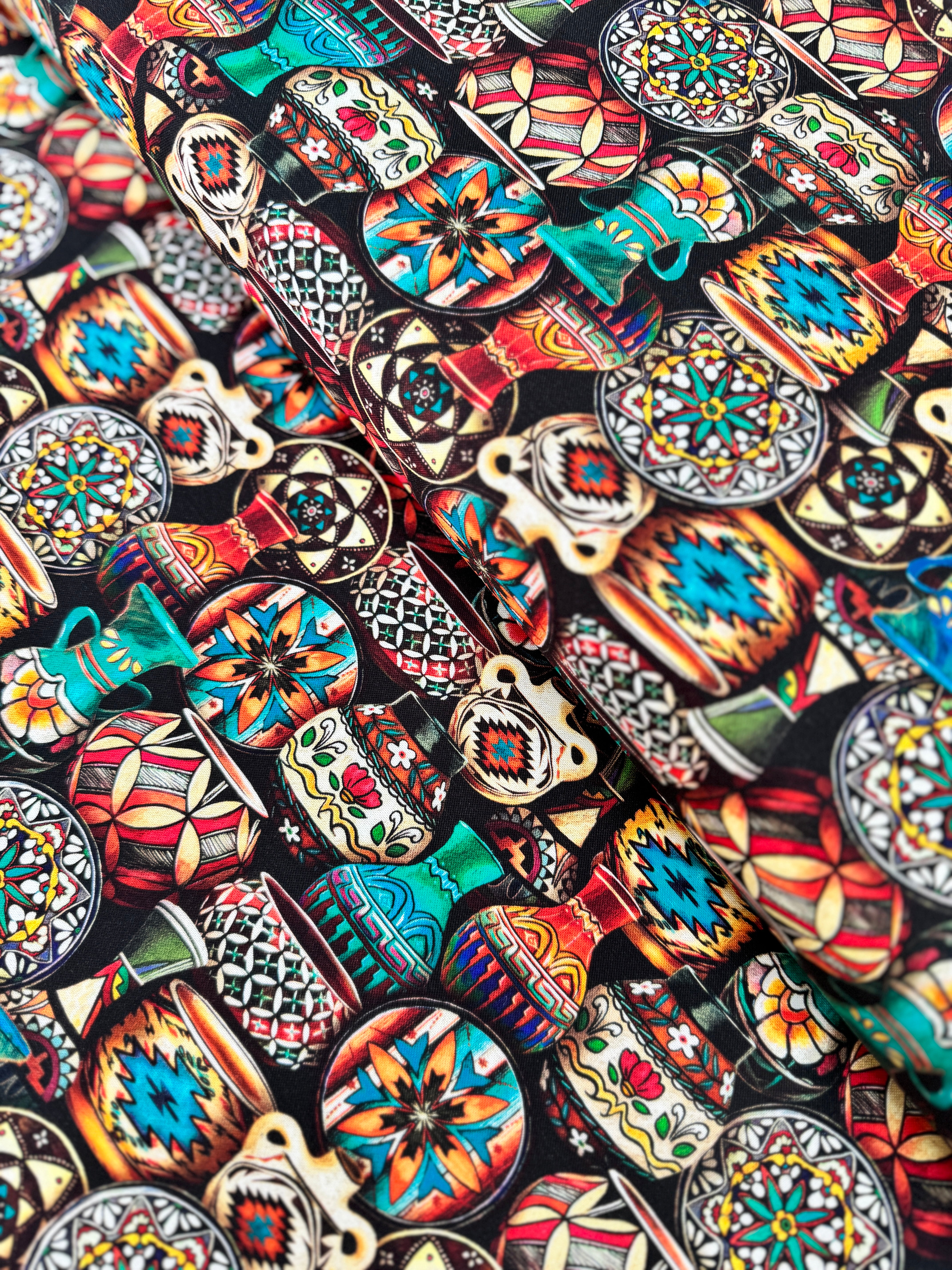 Painted Cactus - Southwest Pottery Yardage