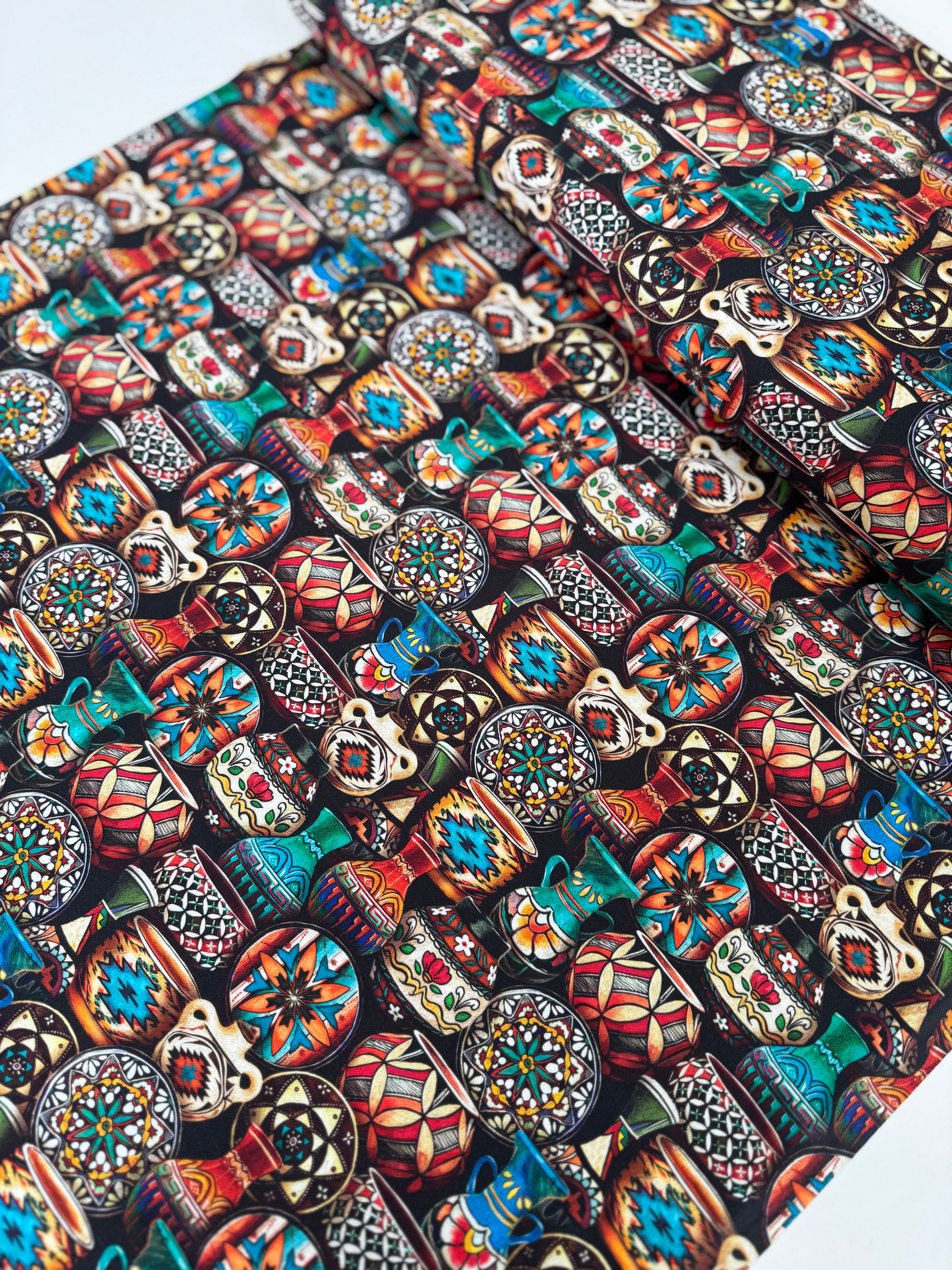 Painted Cactus - Southwest Pottery Yardage