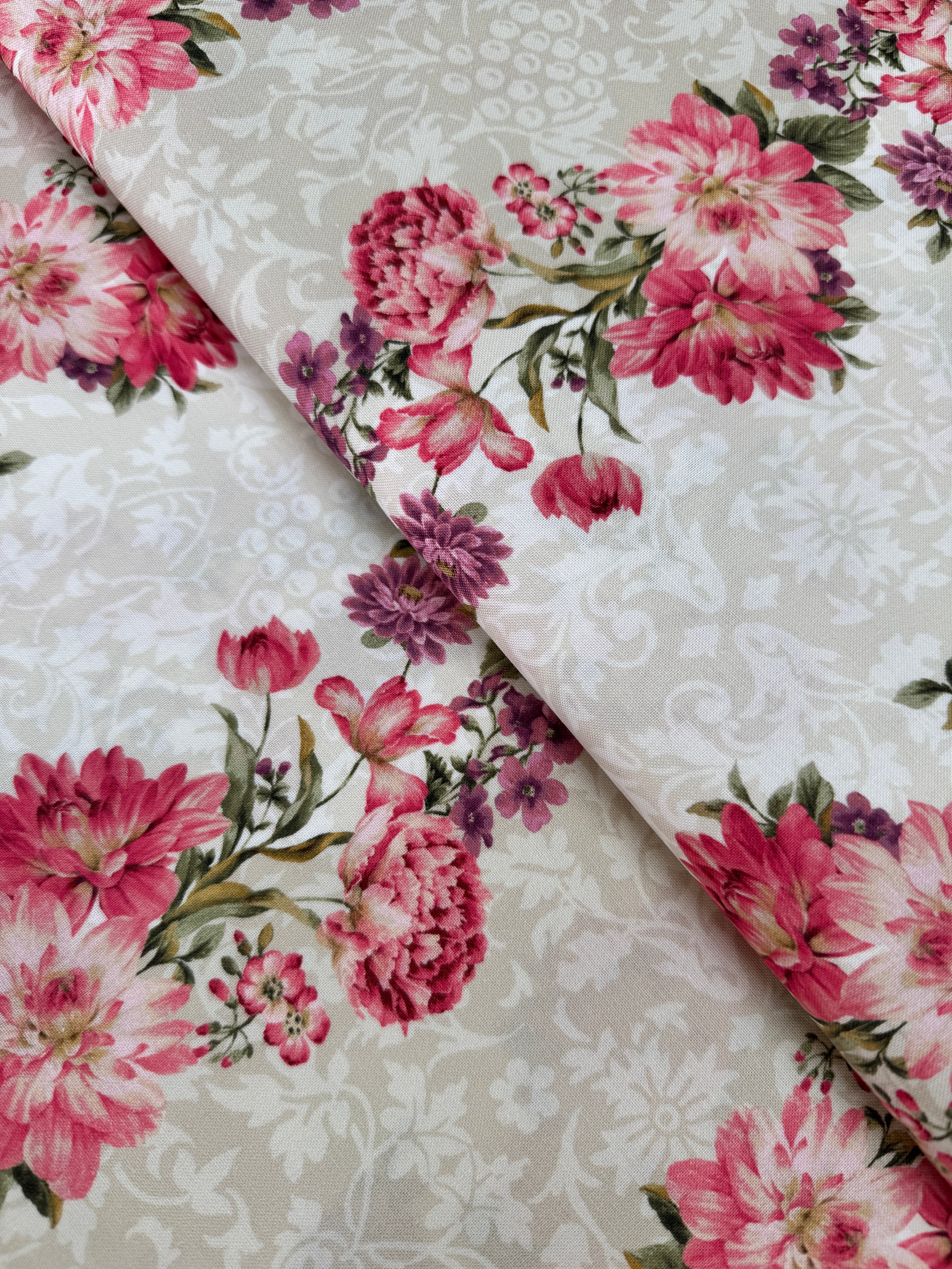 Surrey Meadows - Florals Natural Yardage