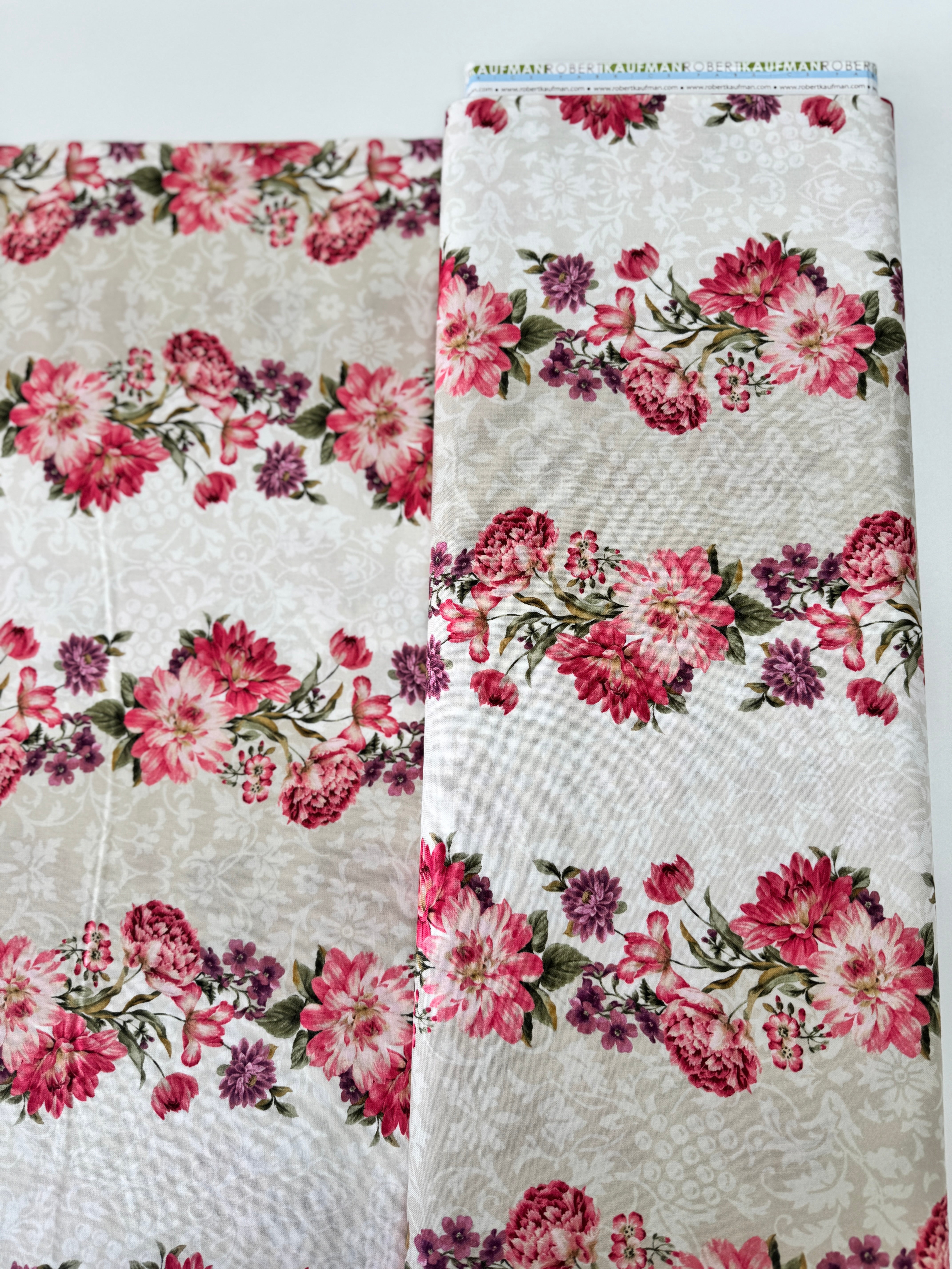 Surrey Meadows - Florals Natural Yardage