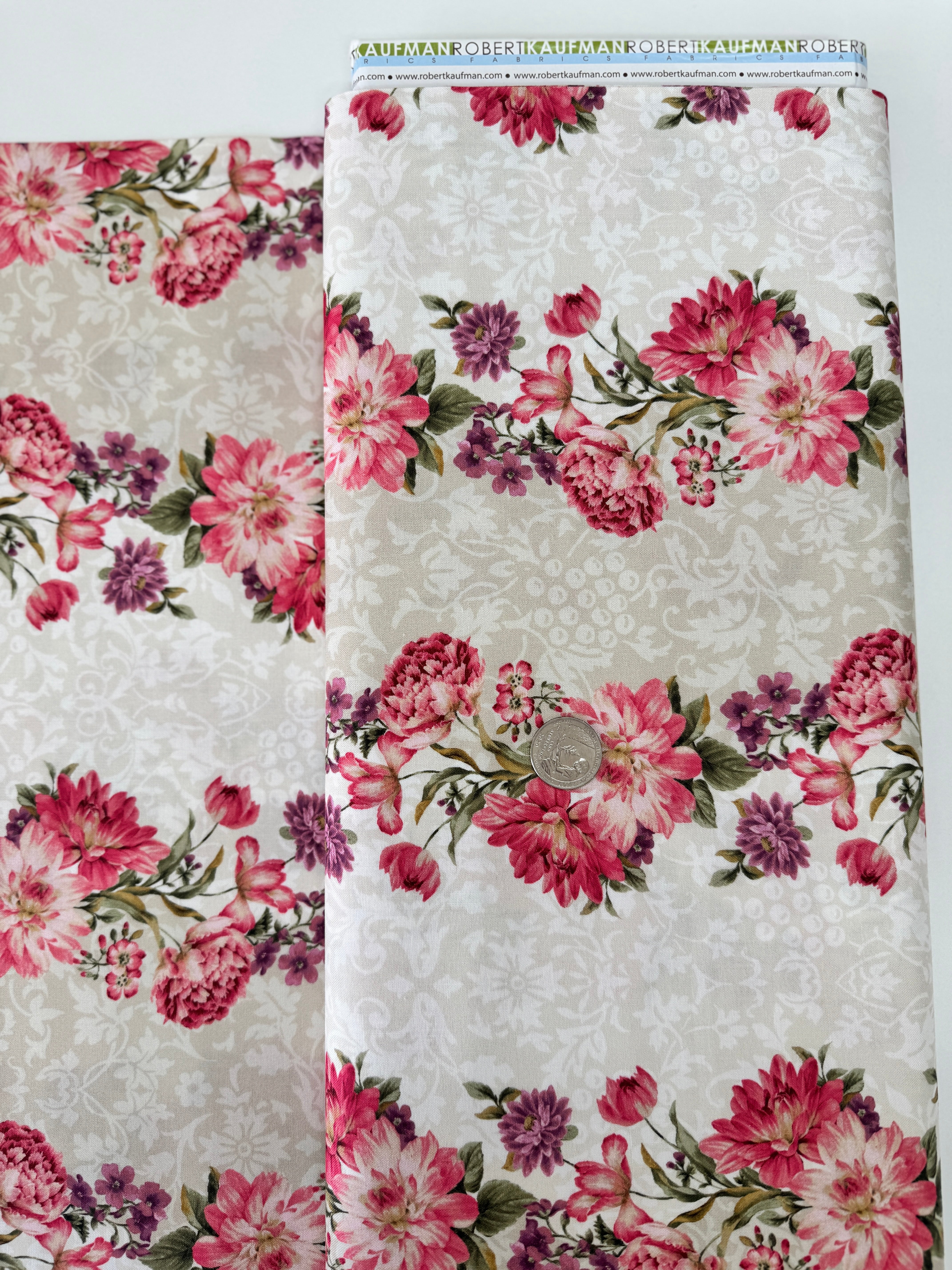 Surrey Meadows - Florals Natural Yardage
