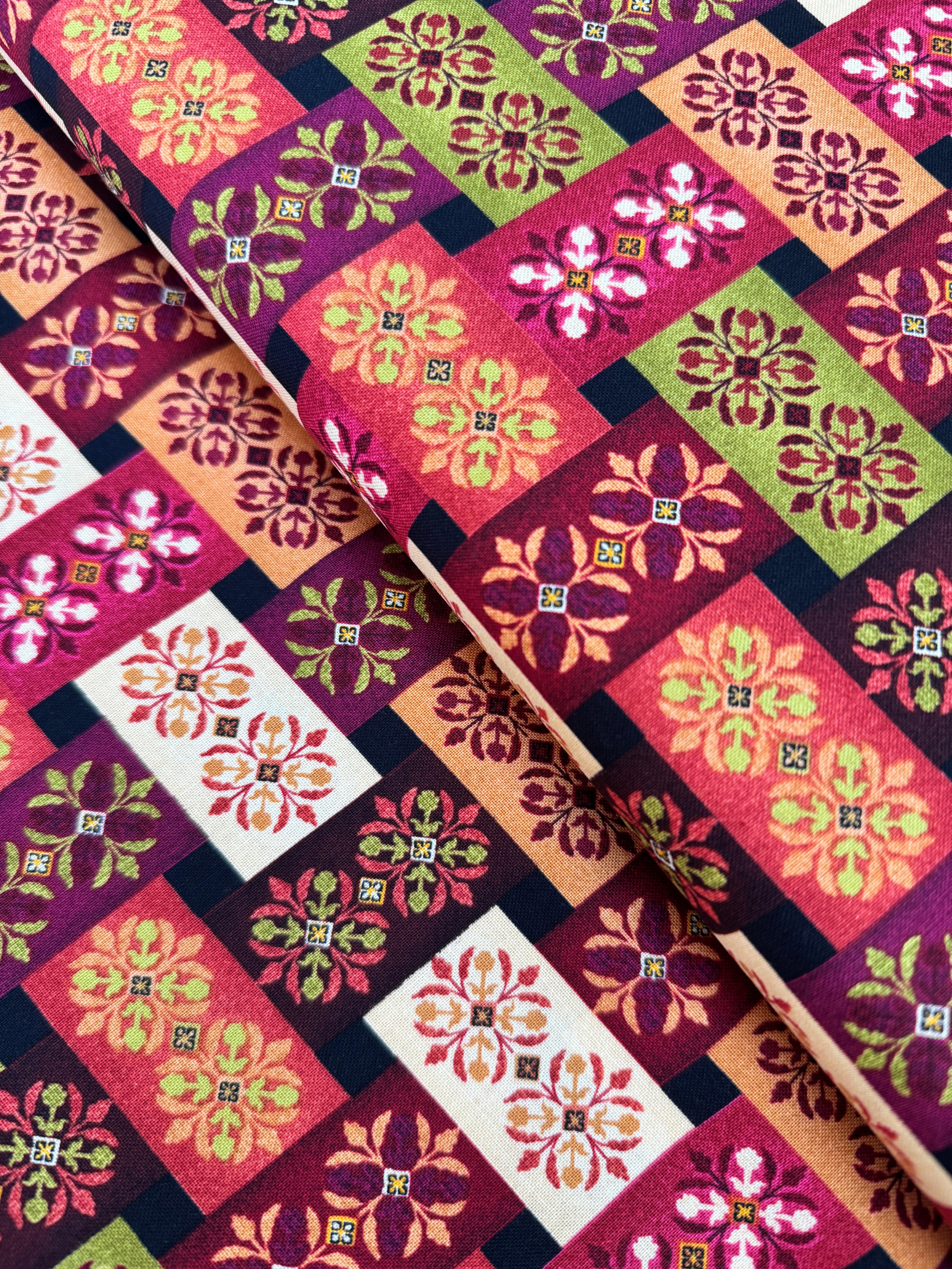 Fall Festival – Plaid Fabric by Jennifer Brinley with warm autumn colors in a traditional plaid pattern, ideal for seasonal quilting and décor.