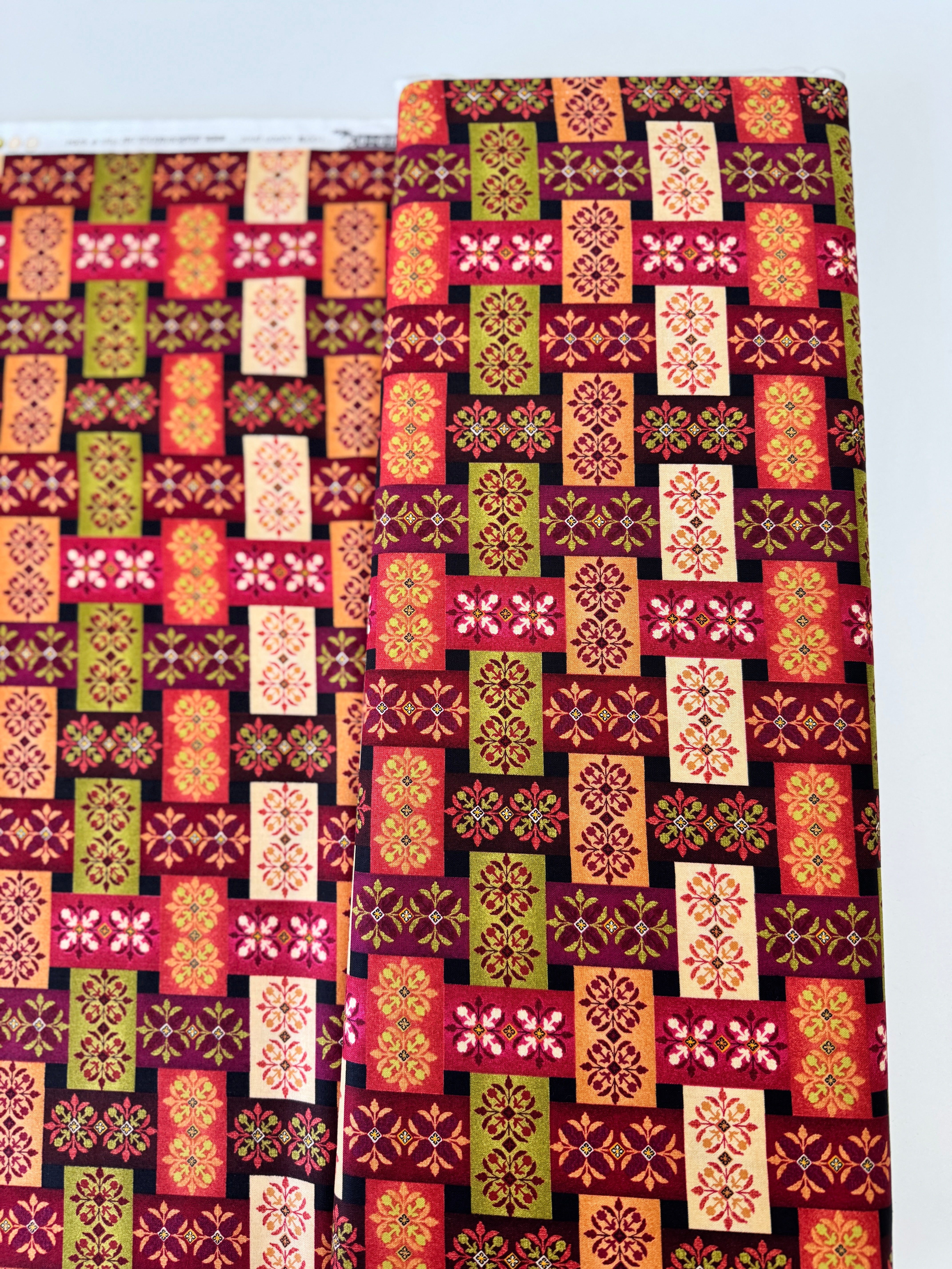 Fall Festival – Plaid Fabric by Jennifer Brinley with warm autumn colors in a traditional plaid pattern, ideal for seasonal quilting and décor.