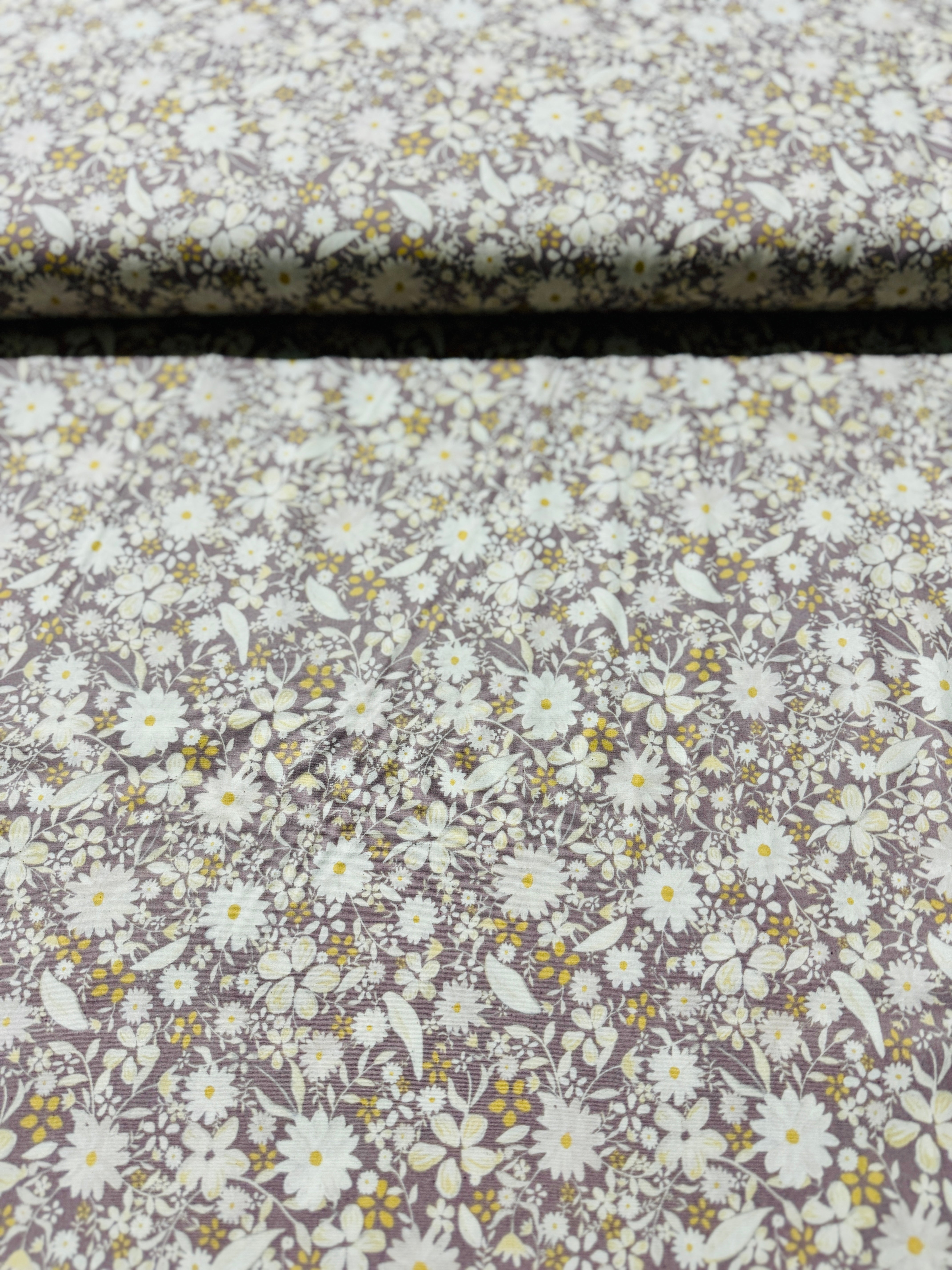 Sevenberry Grace - Flowers Grey Lavender Yardage