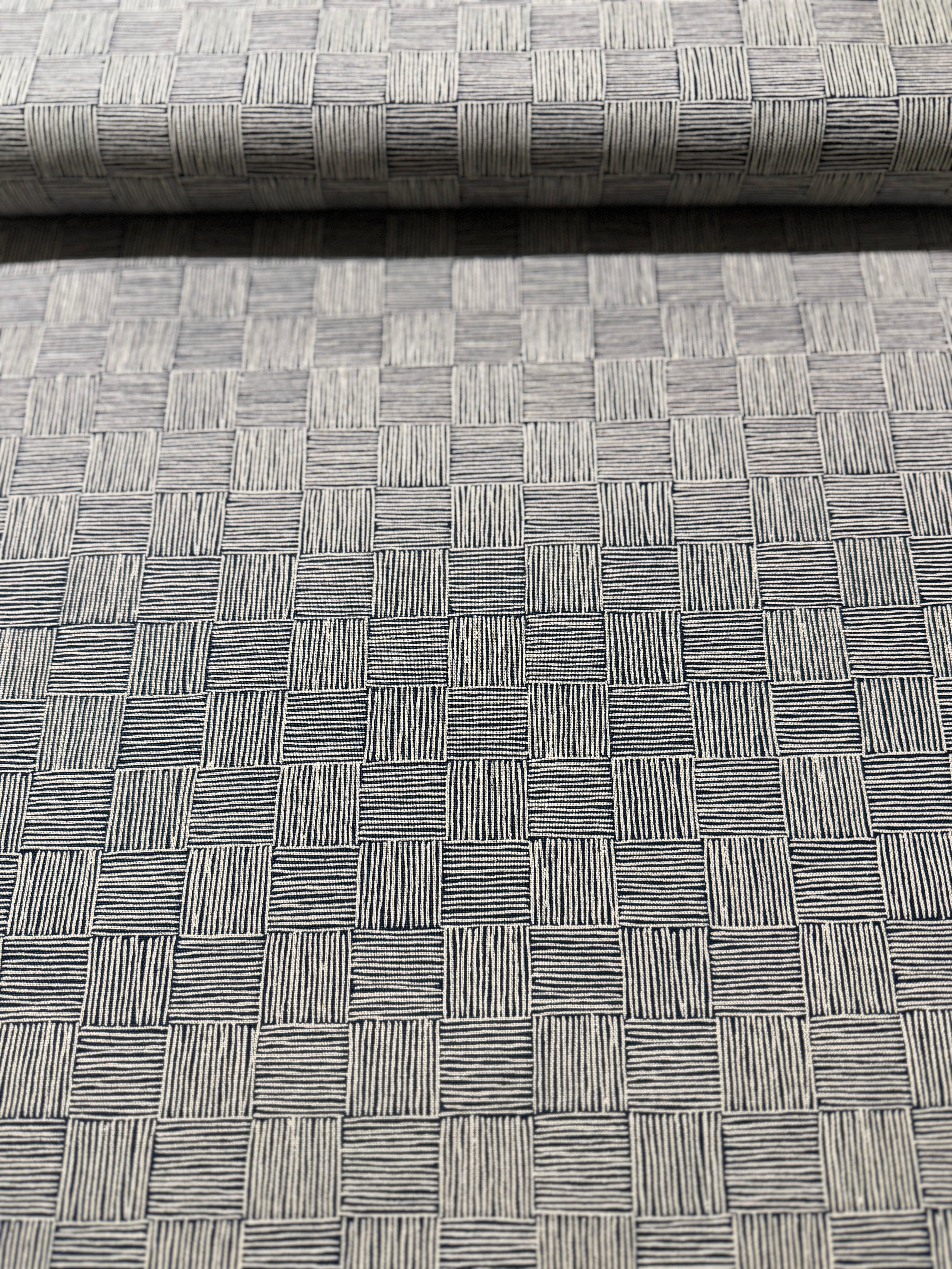 Along the Fields - Haystack - Twilight Canvas Yardage