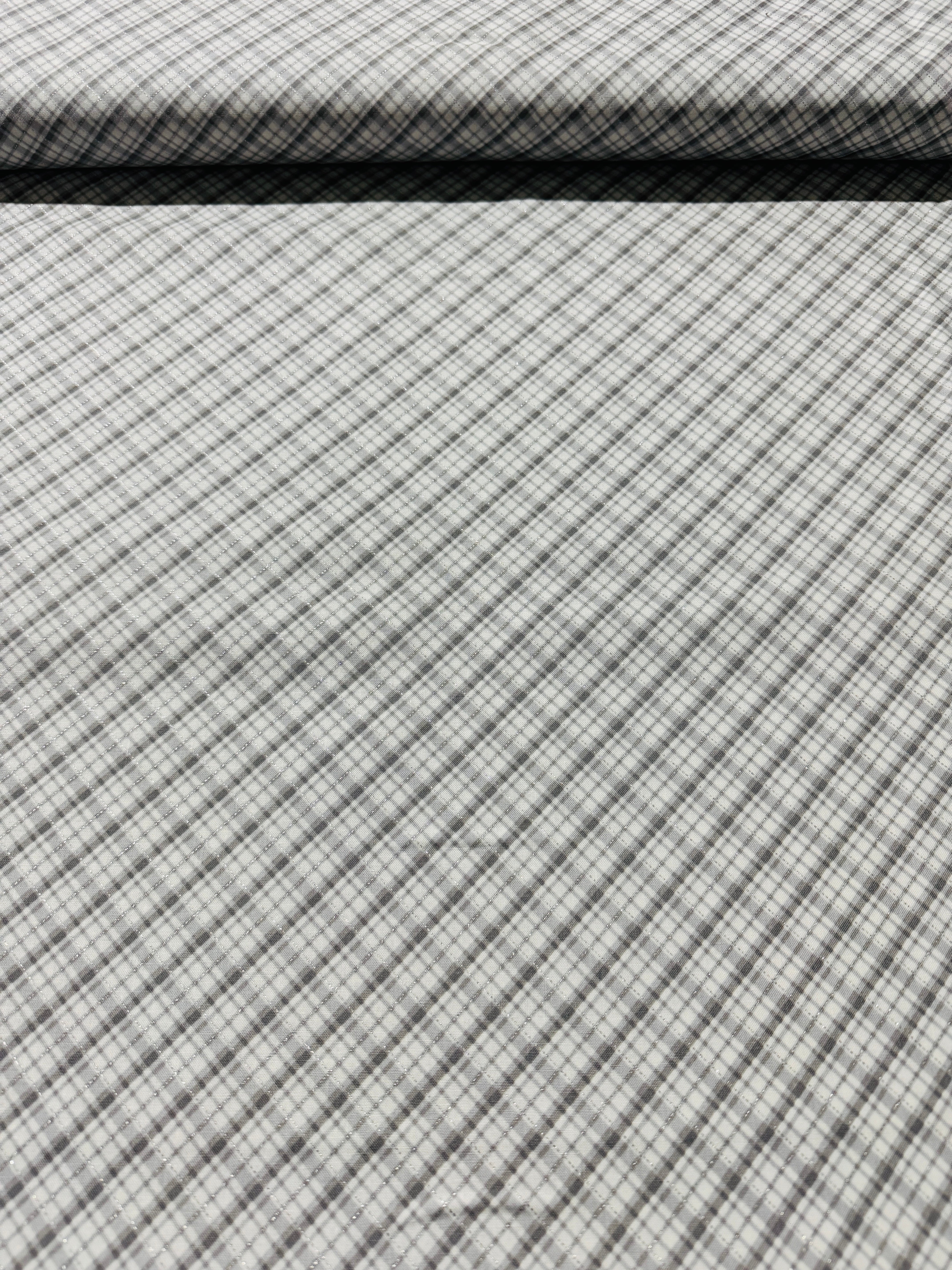 Holiday Charms - Plaid Silver Metallic Yardage
