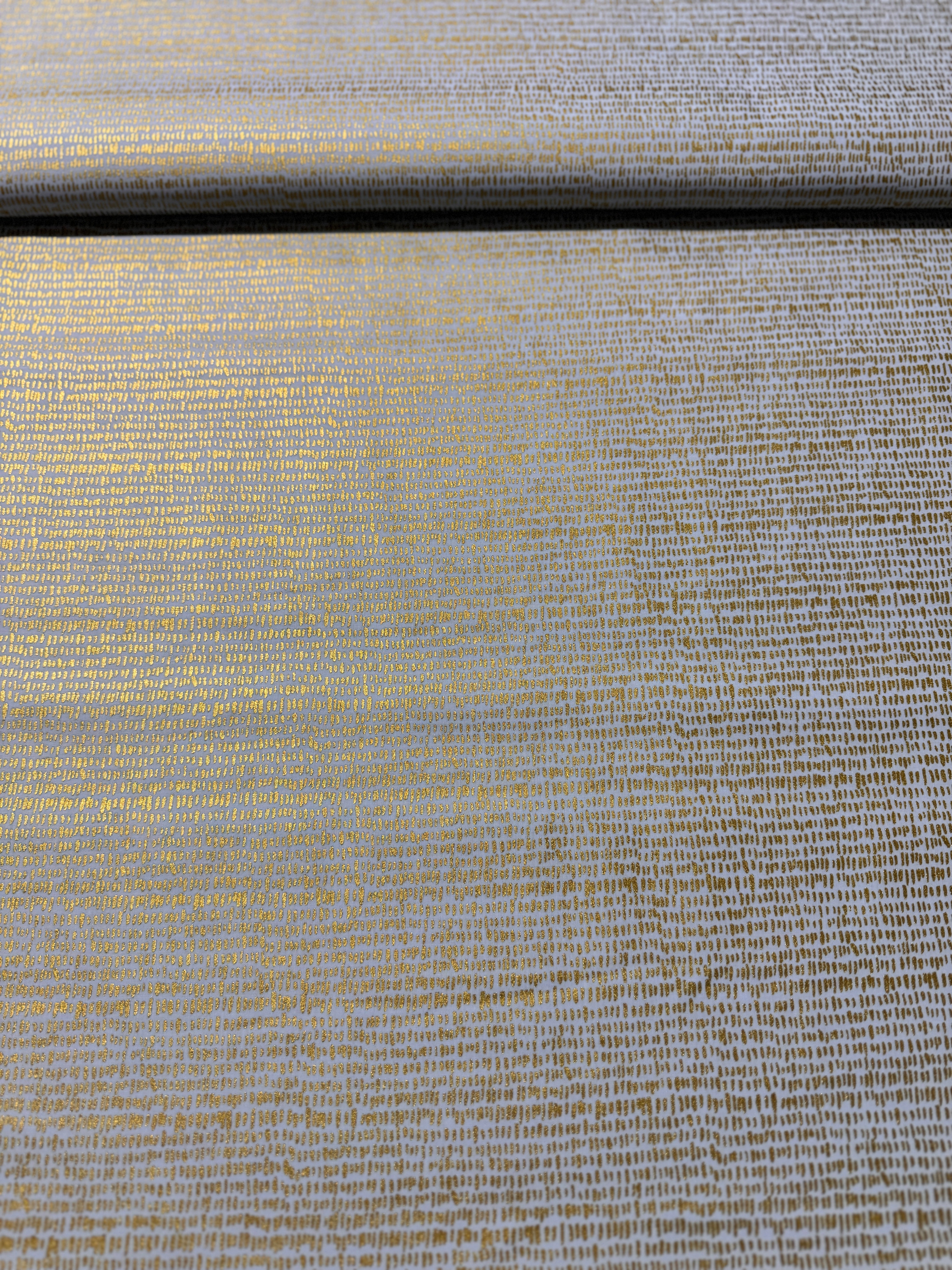 Wildwood - Hatchmarks Blue Lawn Metallic Yardage