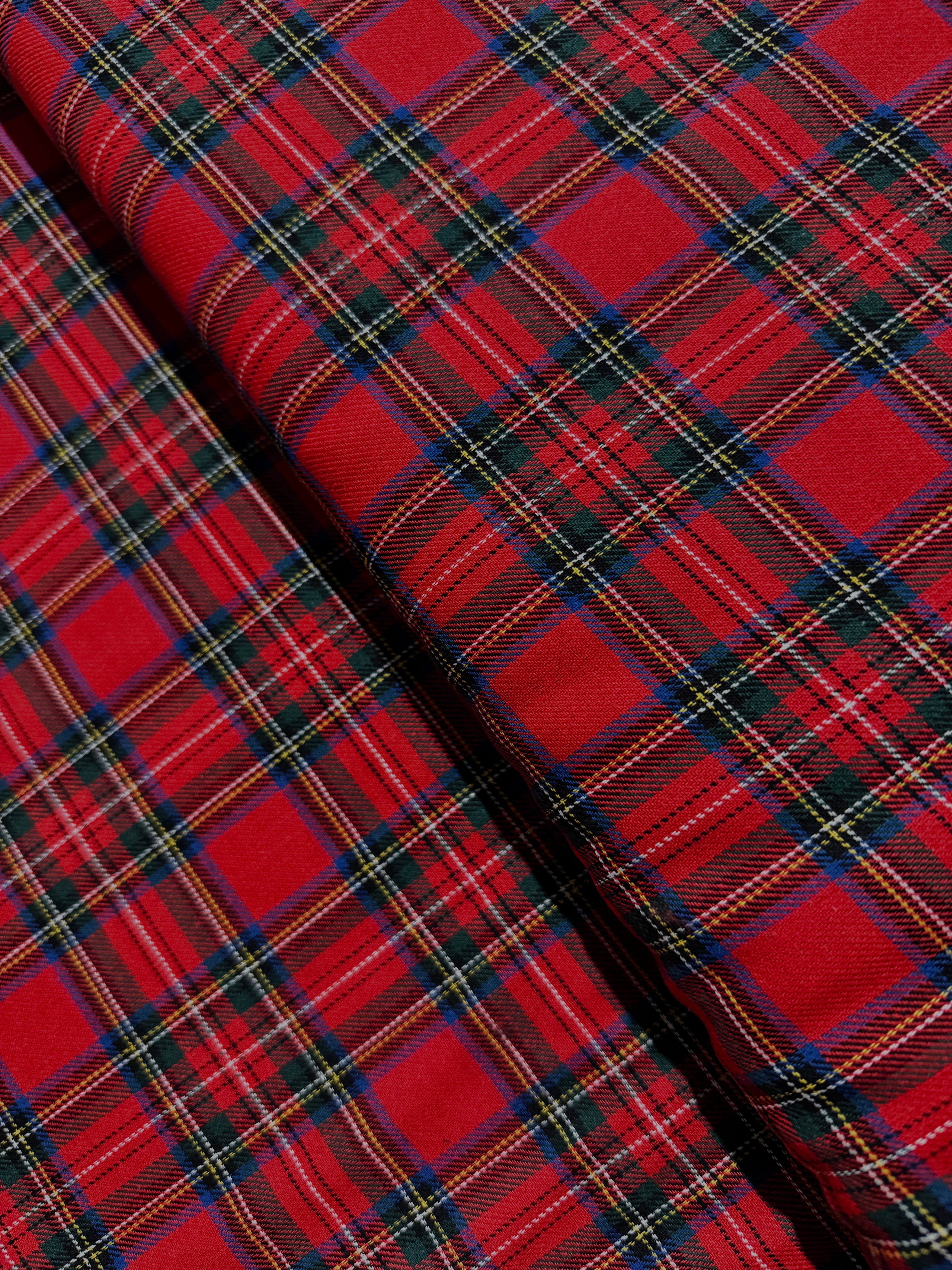 57" Width - Sevenberry Classic Plaid Yarn Dyed Twill - Red - Half Yard