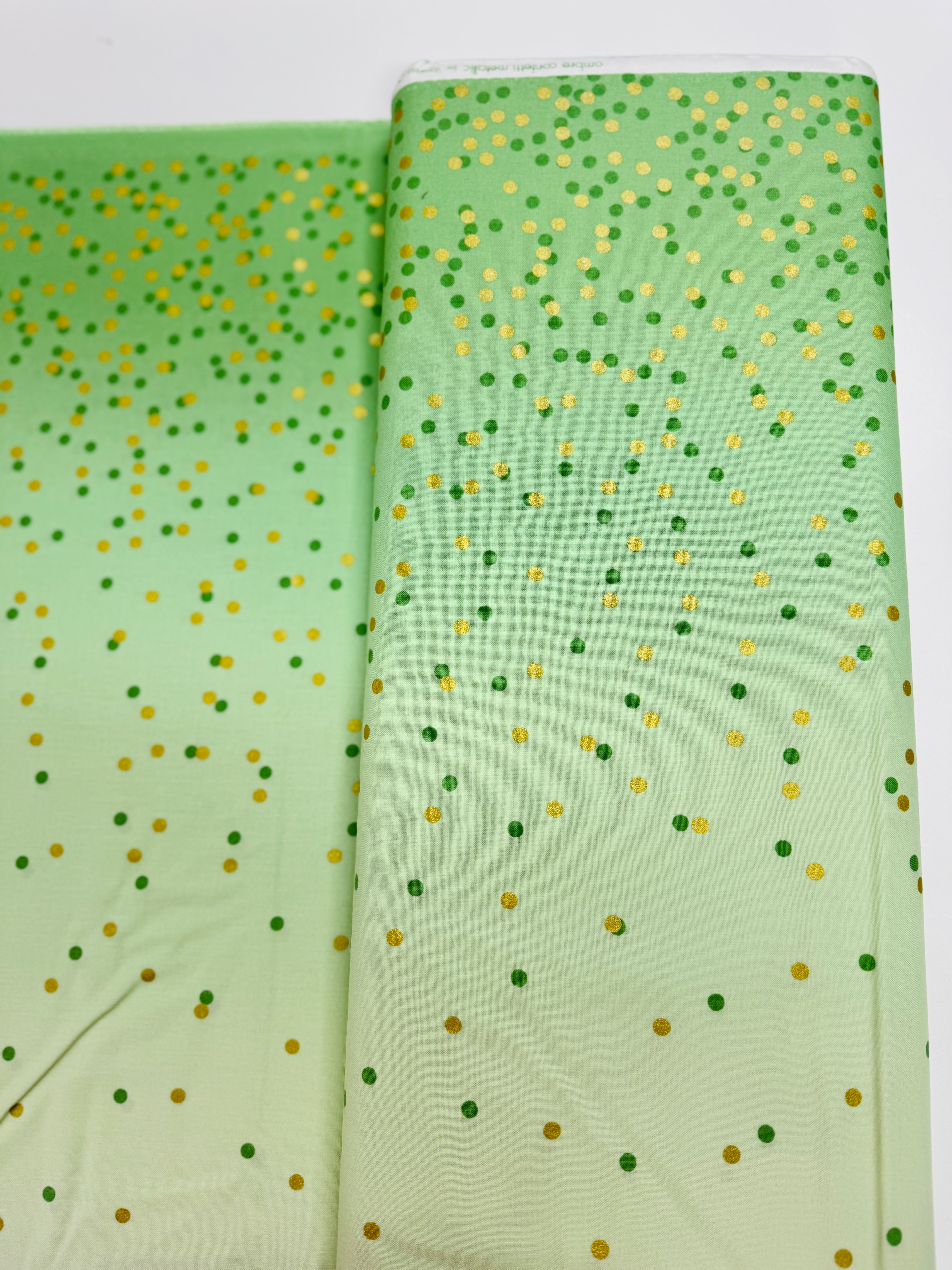 Ombre Confetti Metallic - Mint Yardage