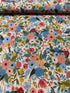 Garden Party Blue canvas fabric by Rifle Paper Co. – floral cotton-linen blend from the Wildwood collection for Cotton + Steel.