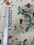 Les Fleurs - City Maps - Natural Canvas White Pigment Yardage