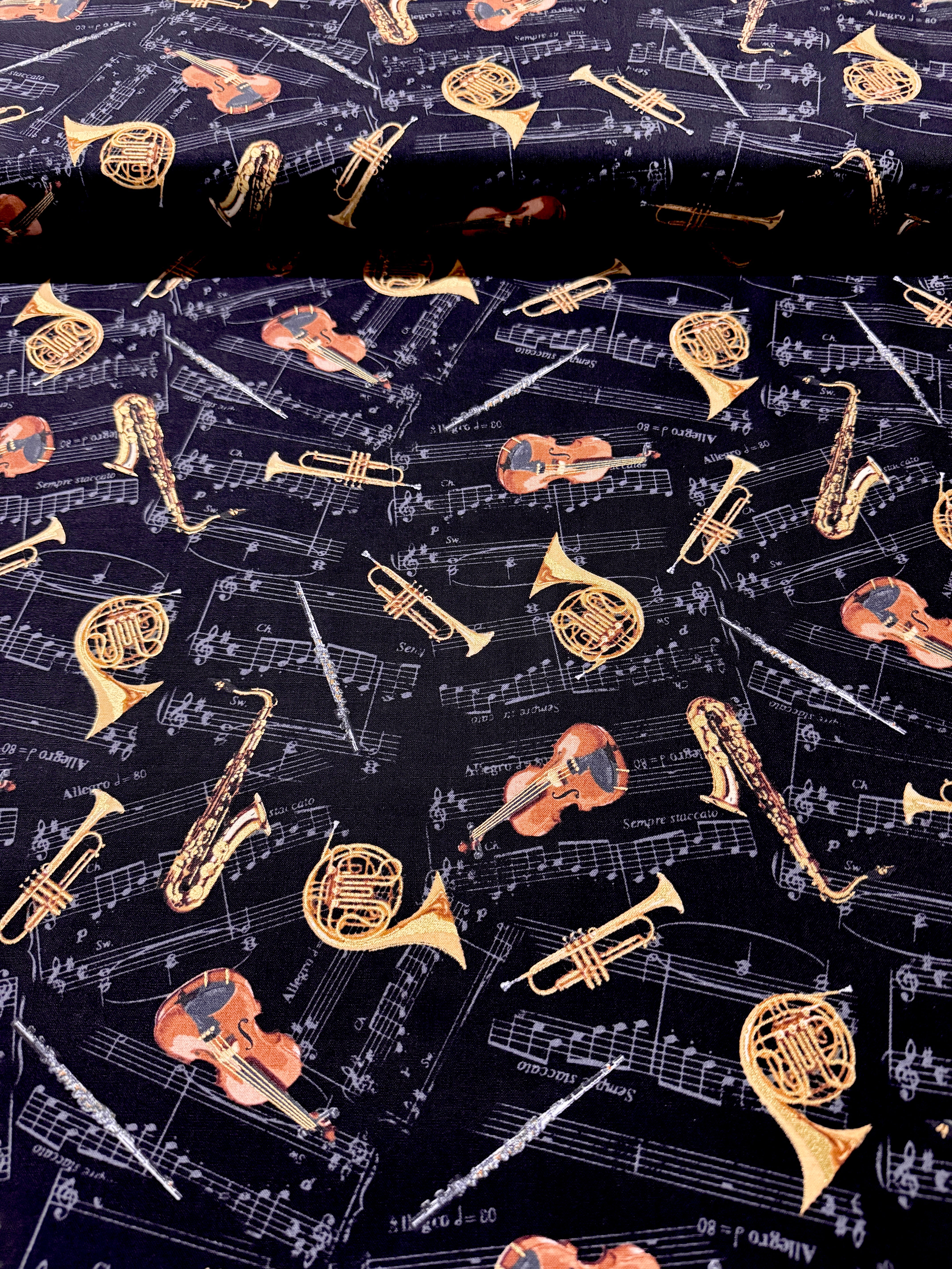 Orchestra Instruments with Music Background Yardage