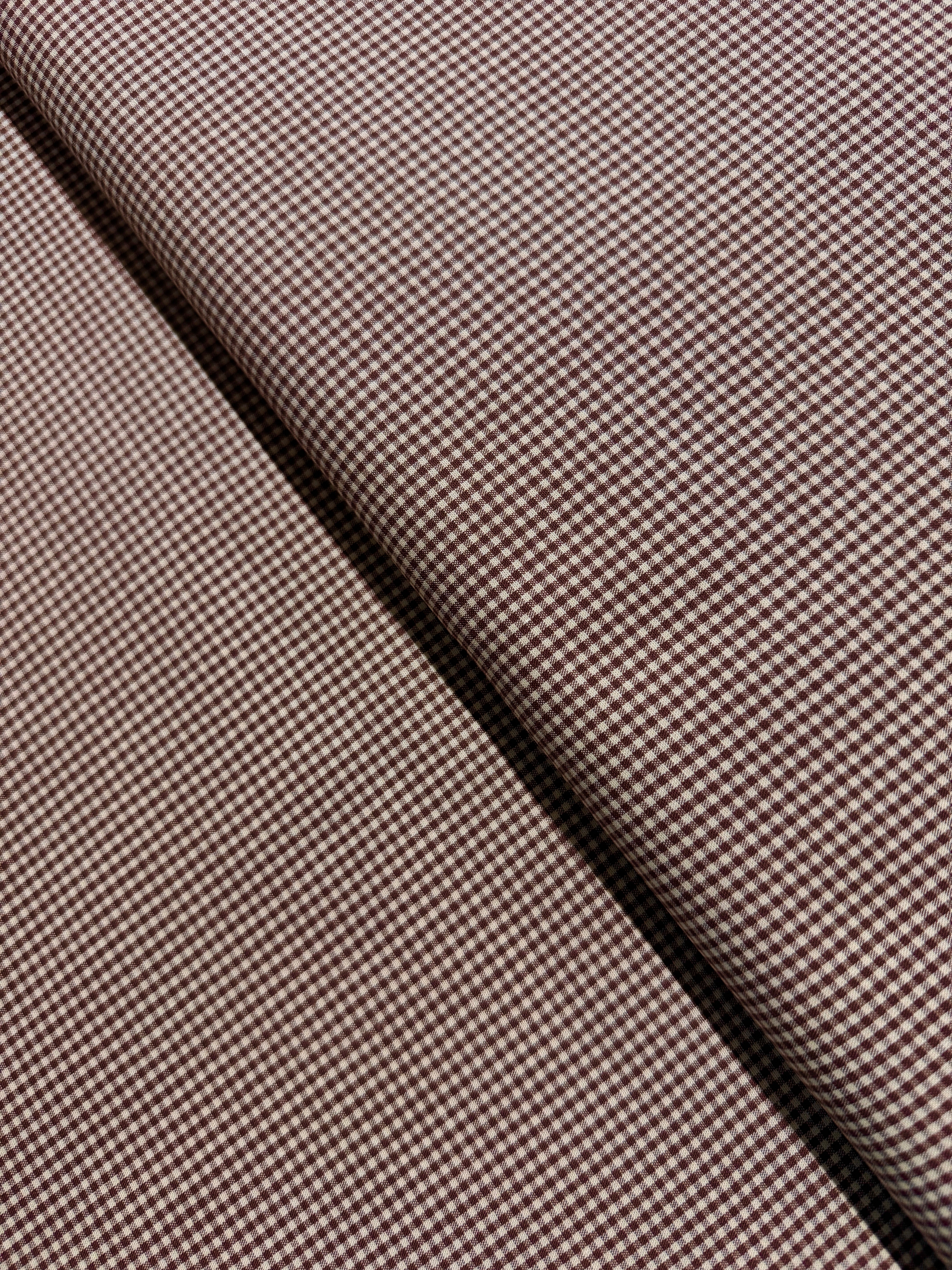 Crawford Gingham - Yarn Dyed 1/16 Inch Gingham Brown - Remnant