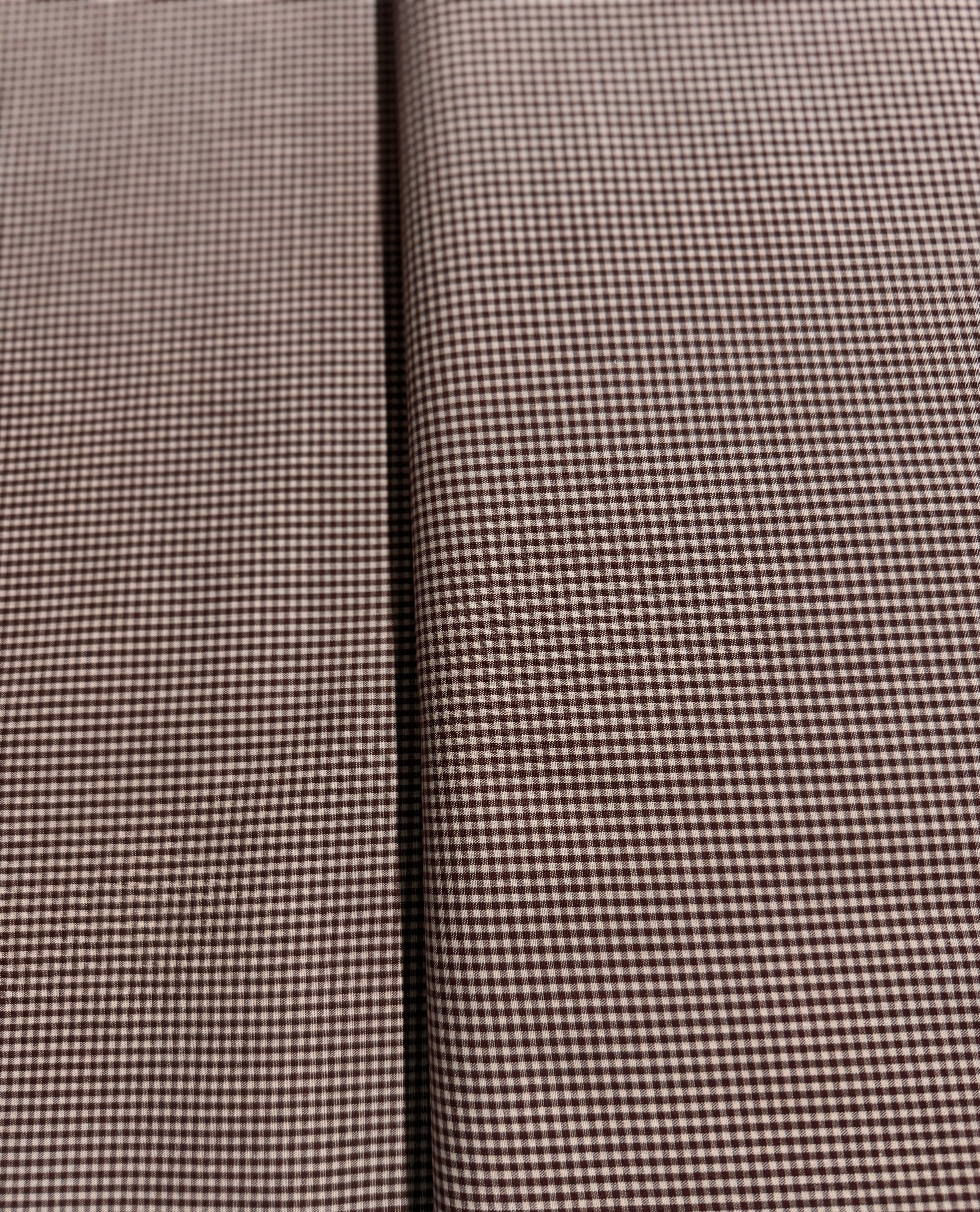 Crawford Gingham - Yarn Dyed 1/16 Inch Gingham Brown - Remnant