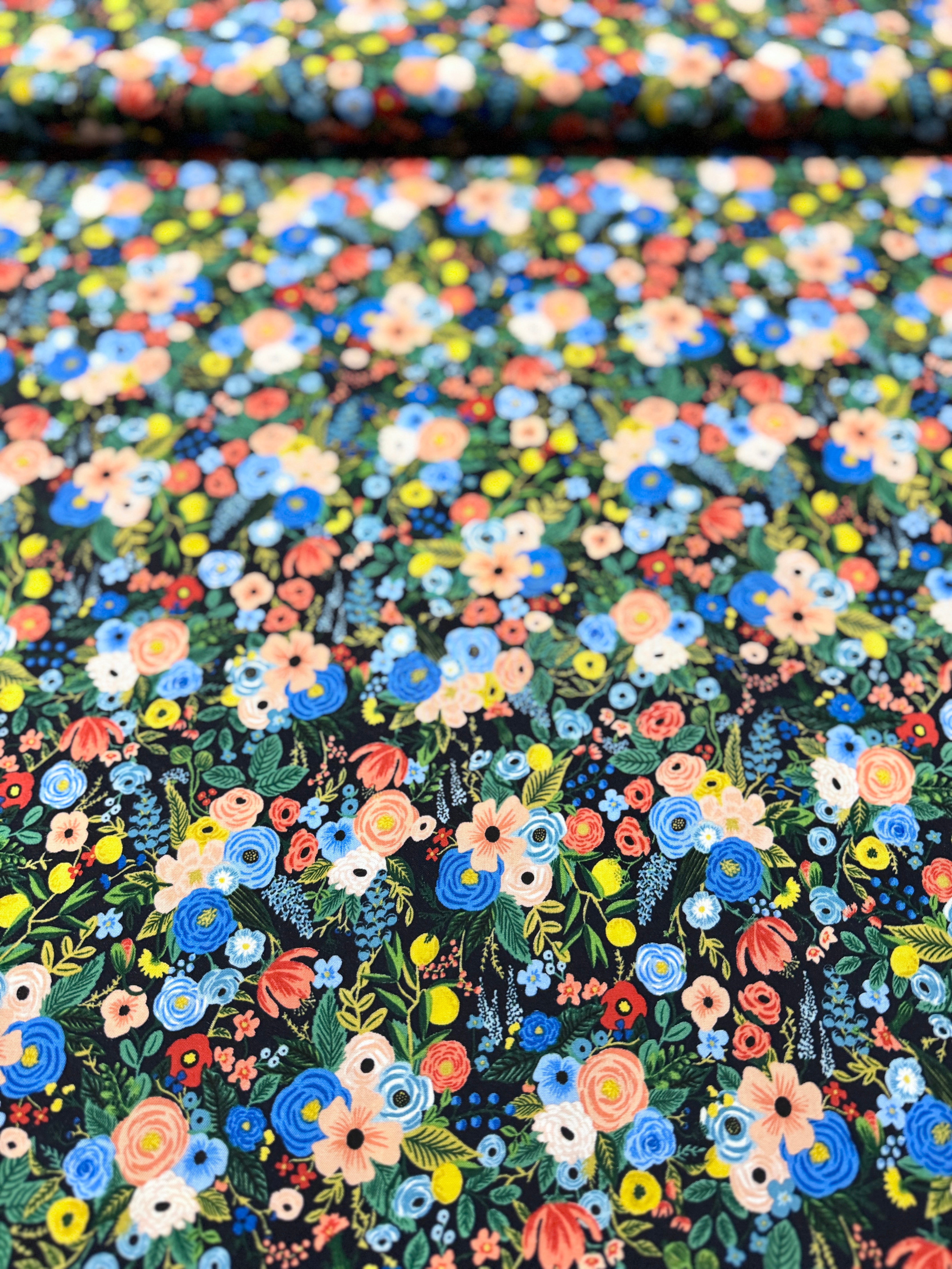 Wildwood - Petite Garden Party Navy Rayon Yardage