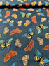 English Garden - Monarch Navy Metallic Canvas Yardage