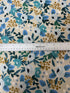Garden Party - Rosa Blue Unbleached Canvas - Remnant