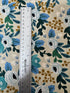 Garden Party - Rosa Blue Unbleached Canvas - Remnant