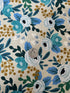 Garden Party - Rosa Blue Unbleached Canvas - Remnant