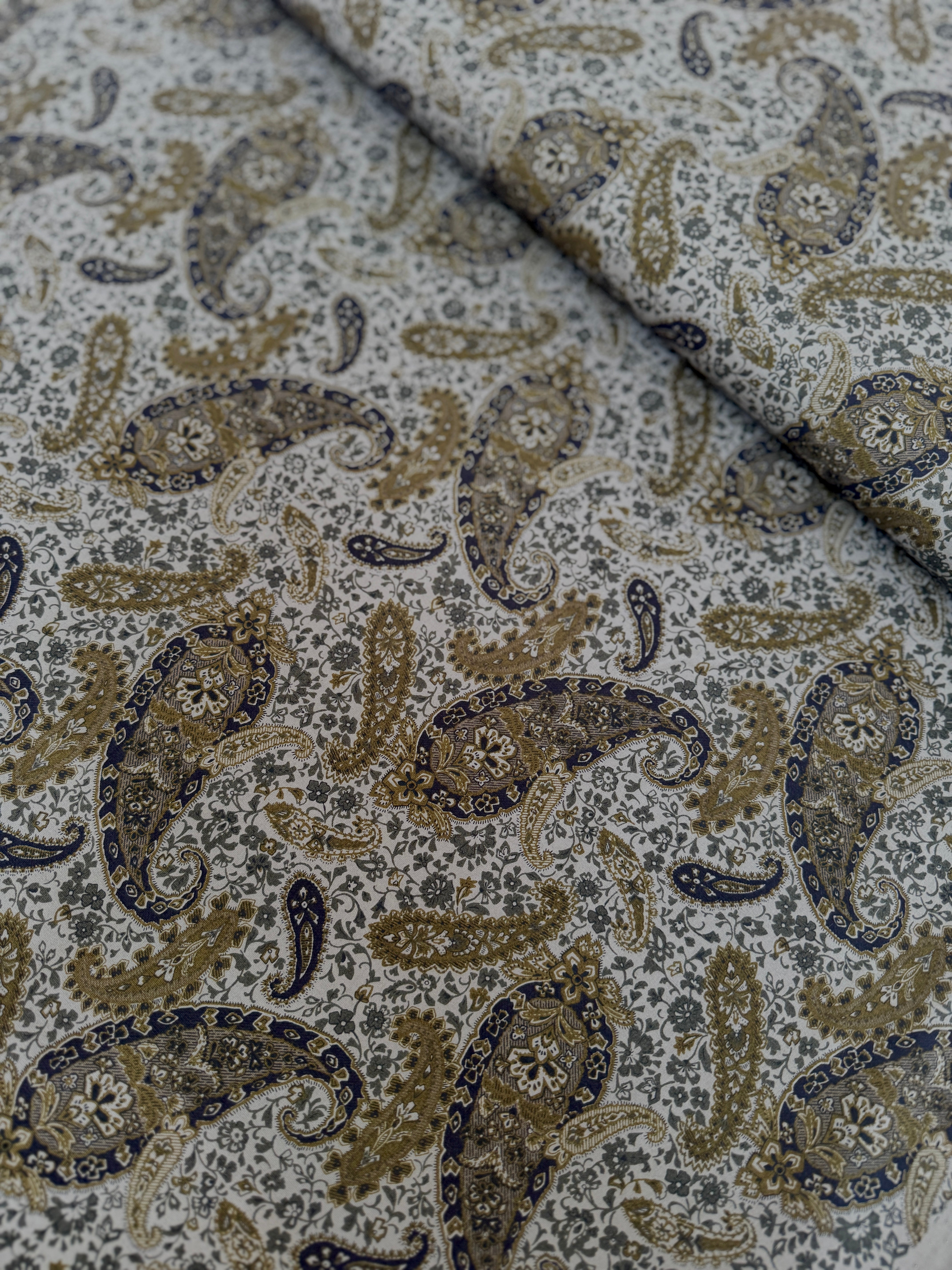 Vintage Petals and Paisleys - Paisley Gray Fabric by Sevenberry for Robert Kaufman
