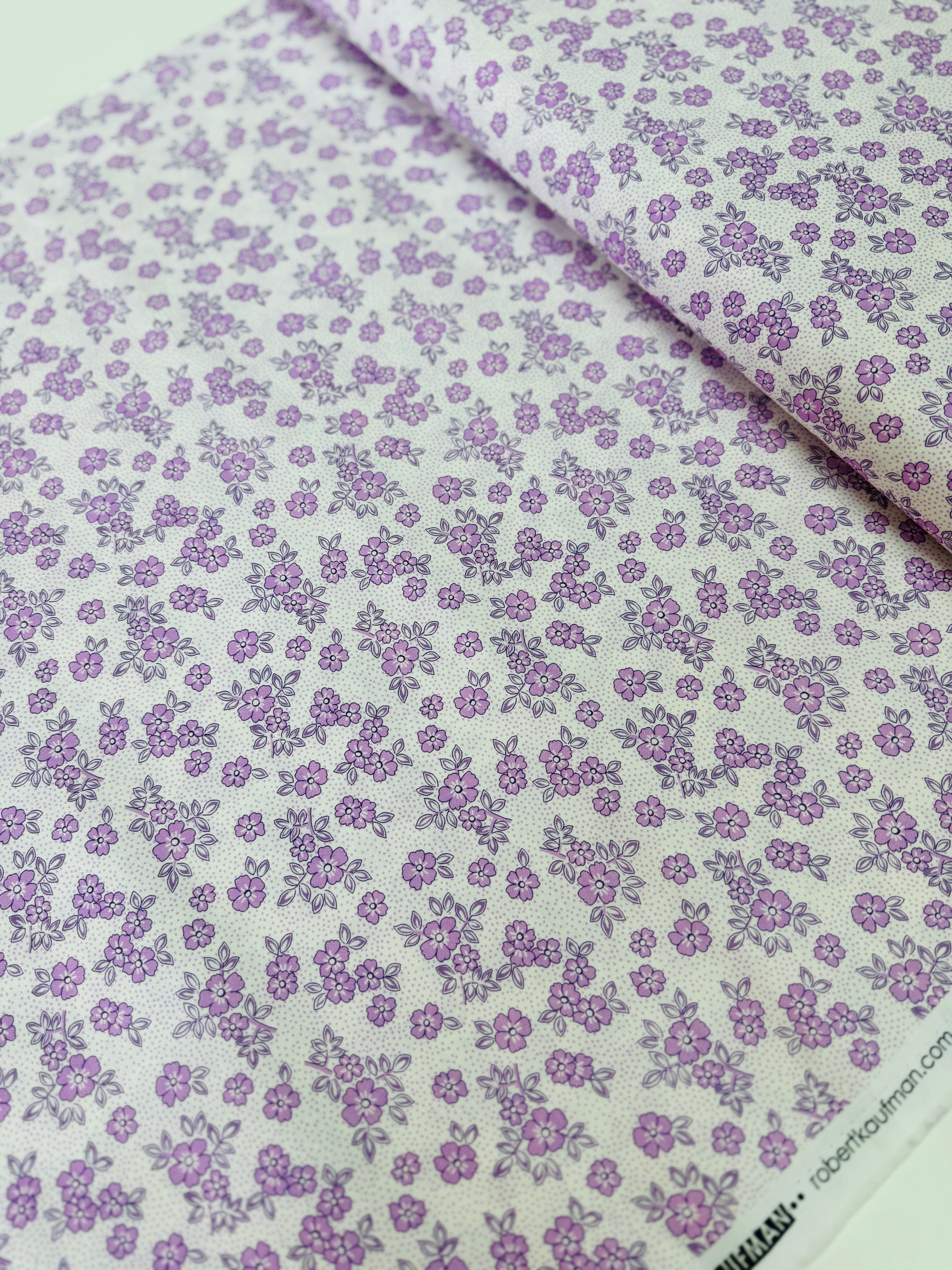 Flowerhouse - At The Cottage - Florals Dots Purple Yardage