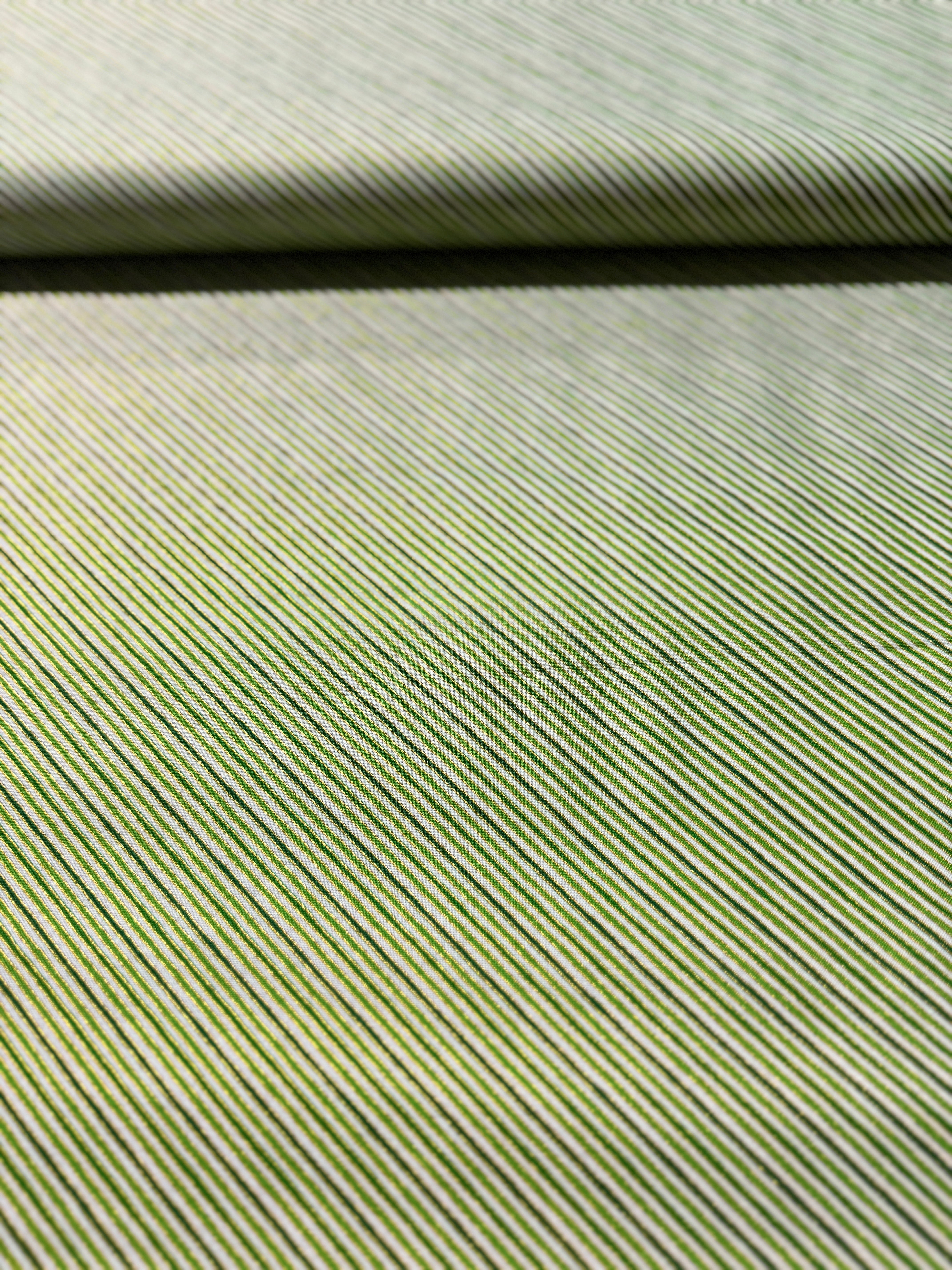 Holiday Charms - Stripe Green Gold - Remnant