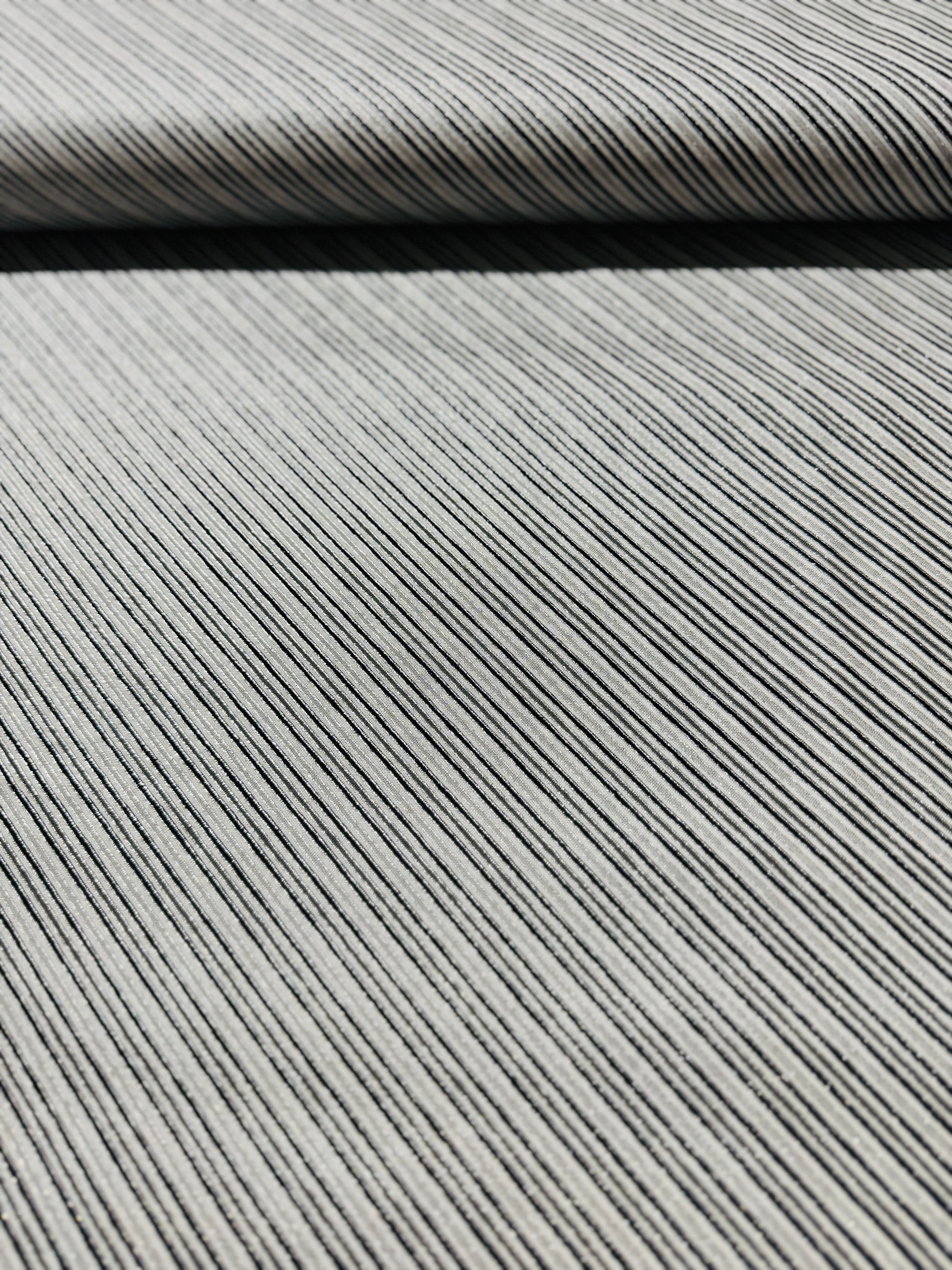 Holiday Charms - Stripe Silver Yardage