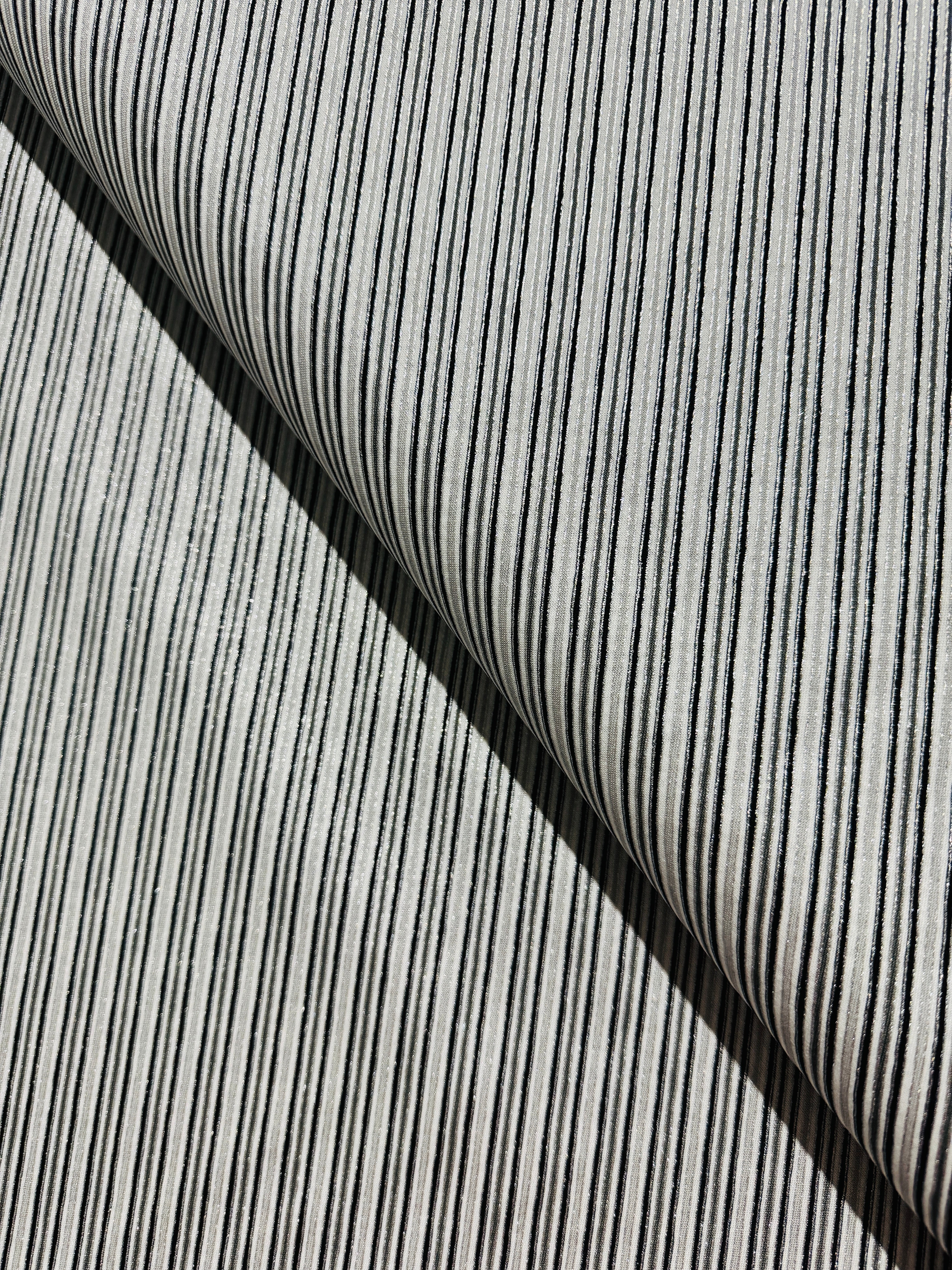 Holiday Charms - Stripe Silver Yardage