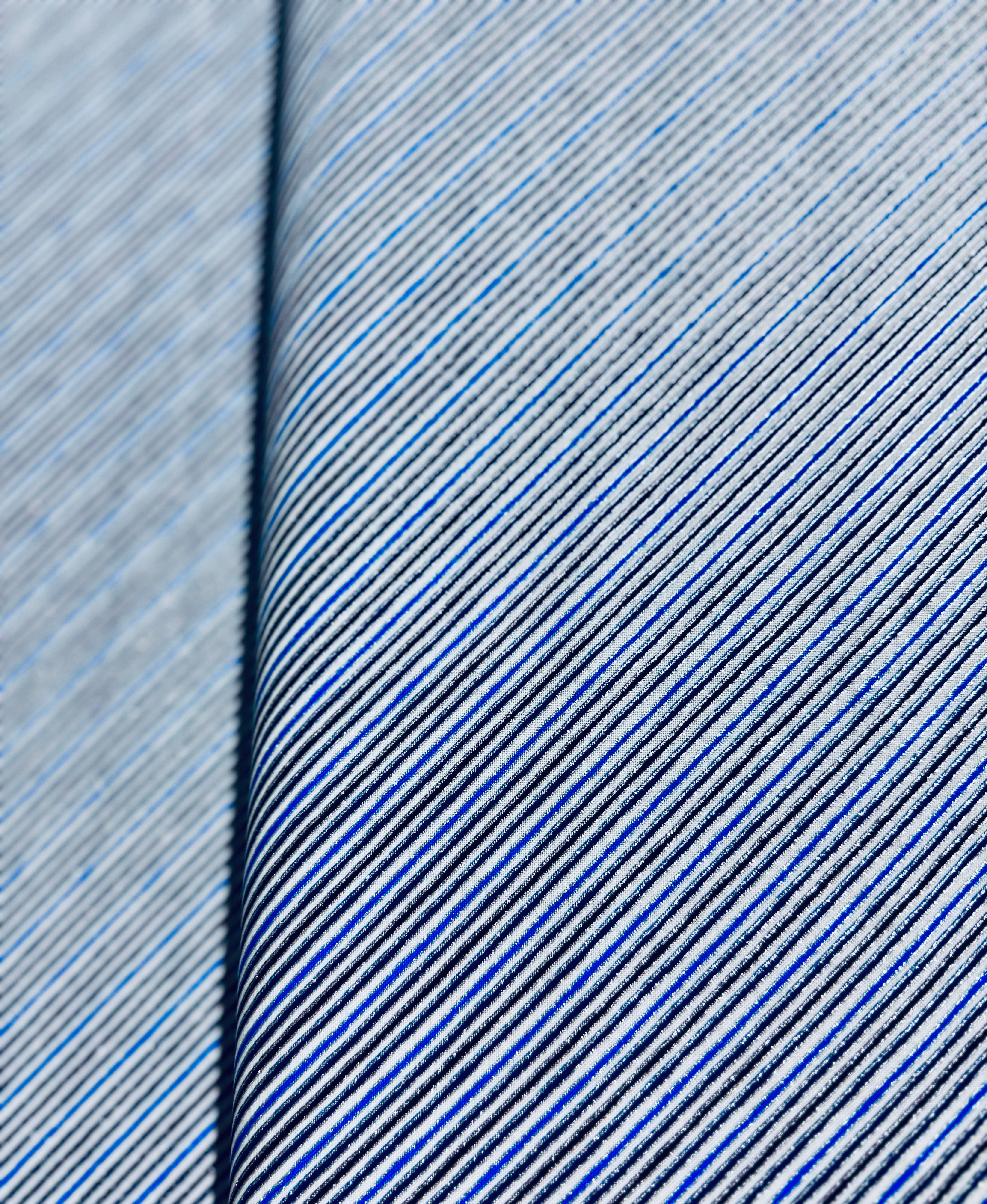 Holiday Charms - Stripe Navy Silver Yardage