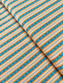 Chambray blue and tan narrow stripe cotton fabric by Patrick Lose for RJR Fabrics.