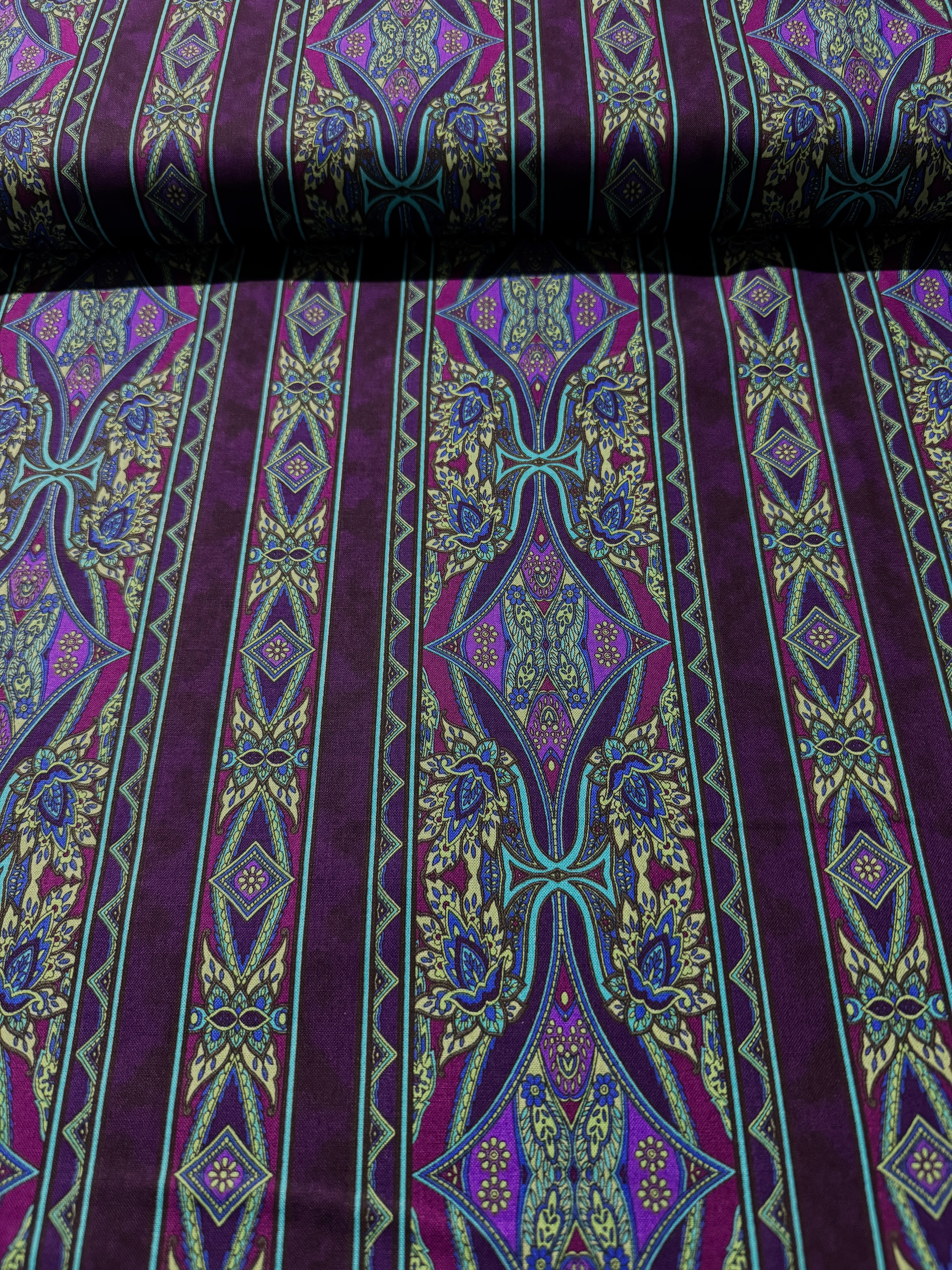 Maison Border Magenta Fabric by Jinny Beyer for RJR – rich magenta border print