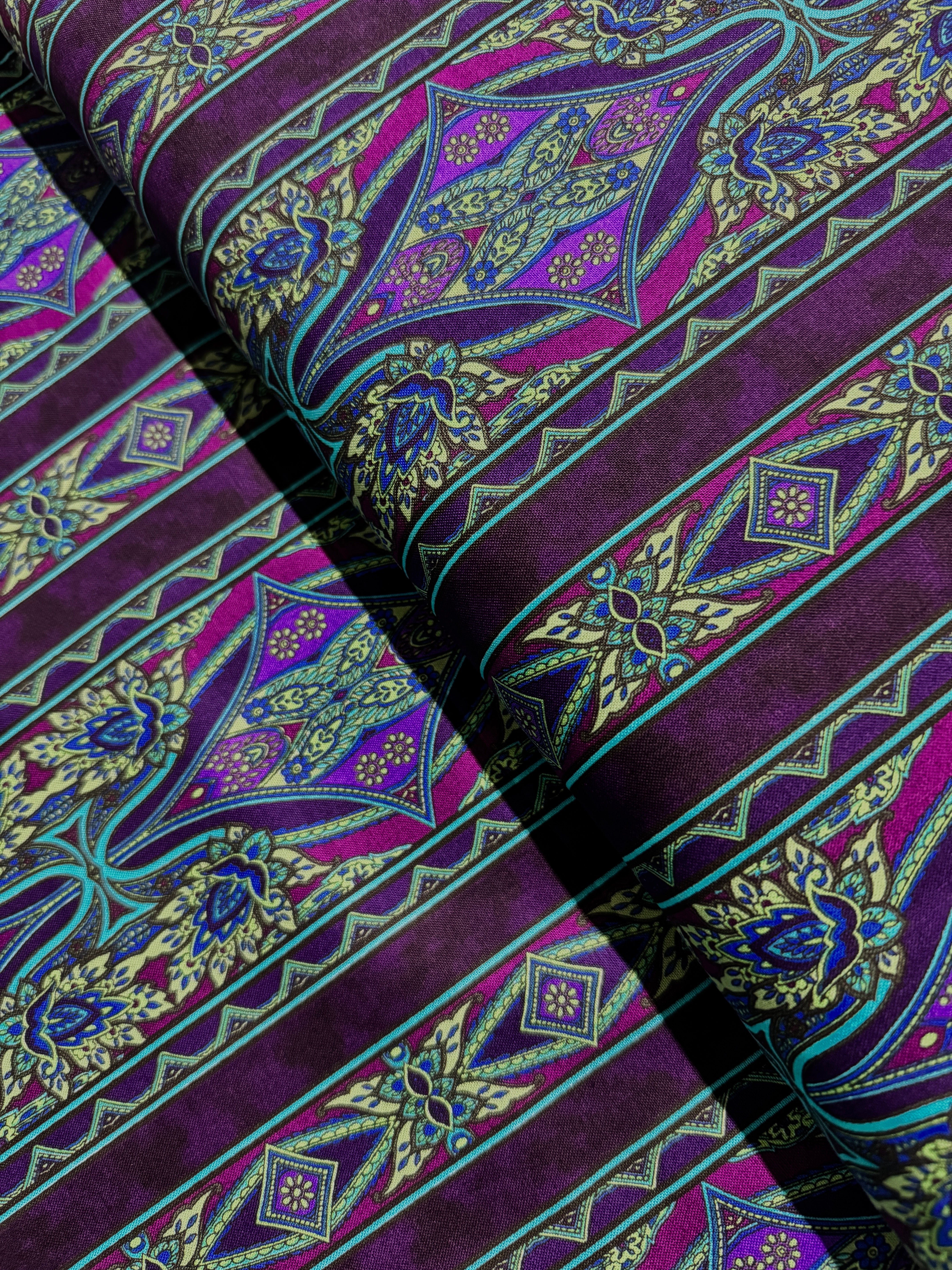 Maison Border Magenta Fabric by Jinny Beyer for RJR – rich magenta border print