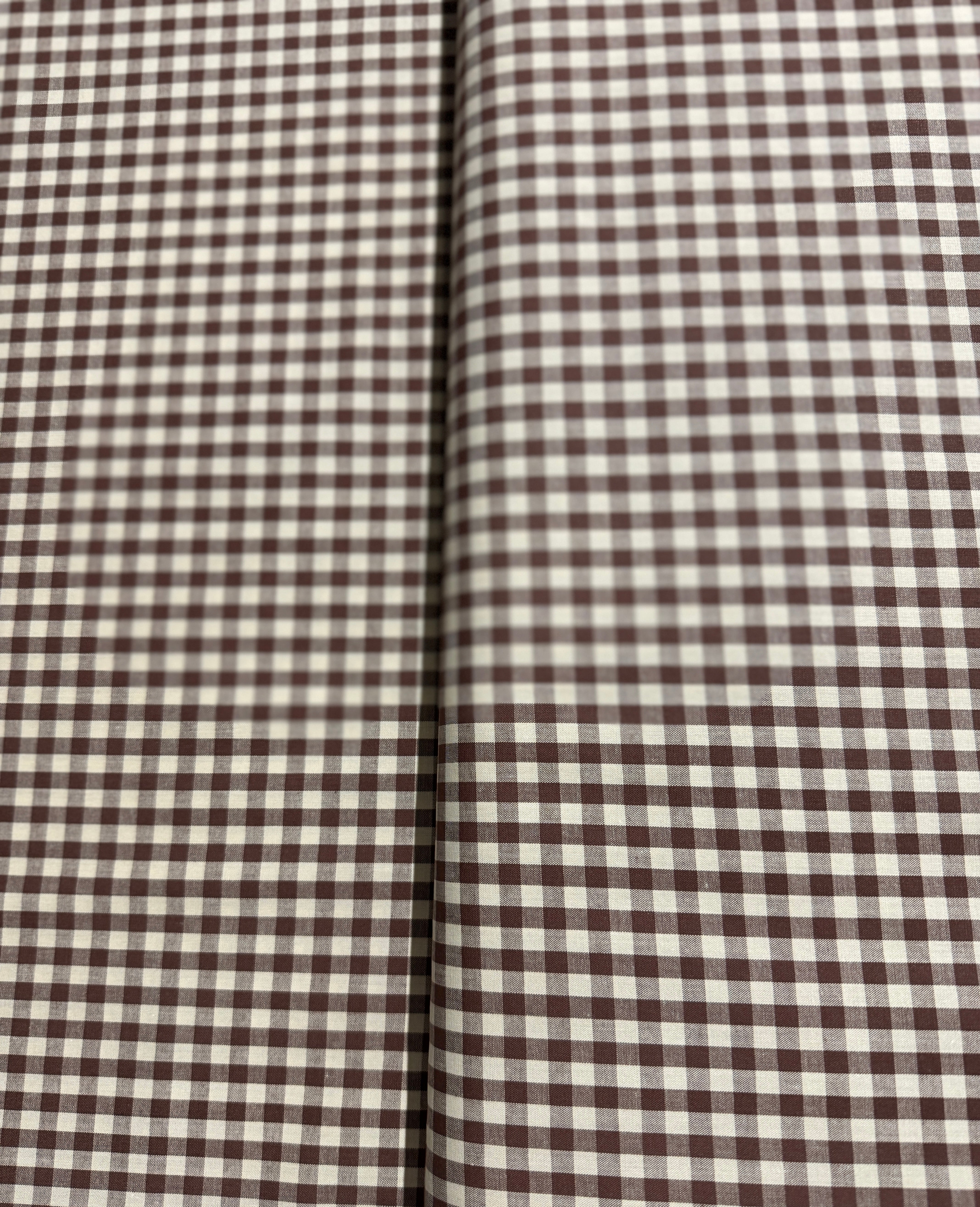 Crawford Gingham - Yarn Dyed 1/4 Inch Gingham Brown - Remnant