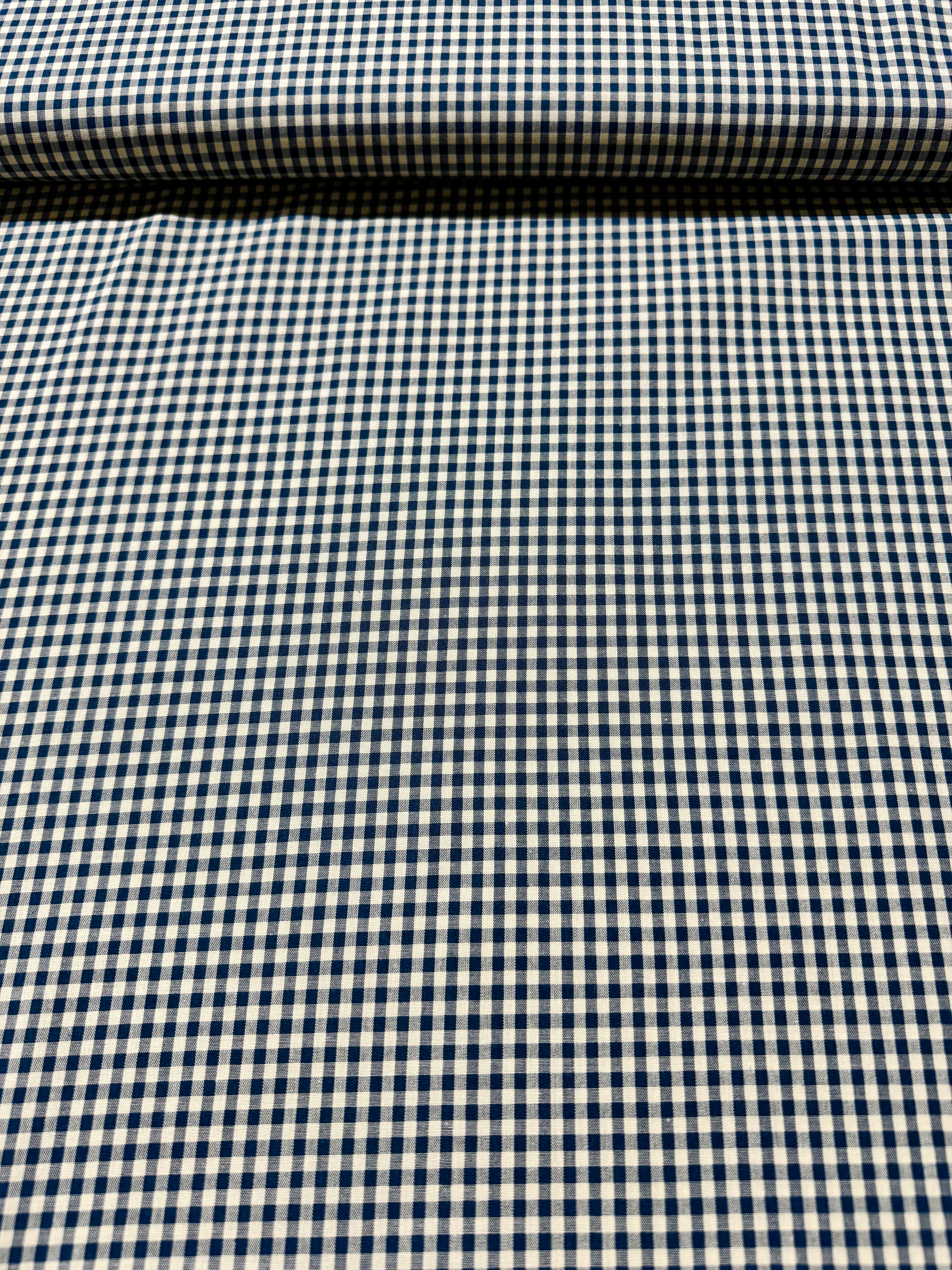 Crawford Gingham - Yarn Dyed 1/8 Inch Gingham Navy Yardage
