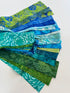 Assorted Ocean Batik Strips - 21, 2”x 19" Strips per Bundle