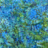 Blue and green Island Batik fabric with watercolor botanical pattern