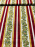 Winter's Grandeur 8 - Holiday Gold Metallic Pine Branch Stripes - Remnant