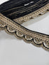 Black Gold Beaded Scalloped Trim